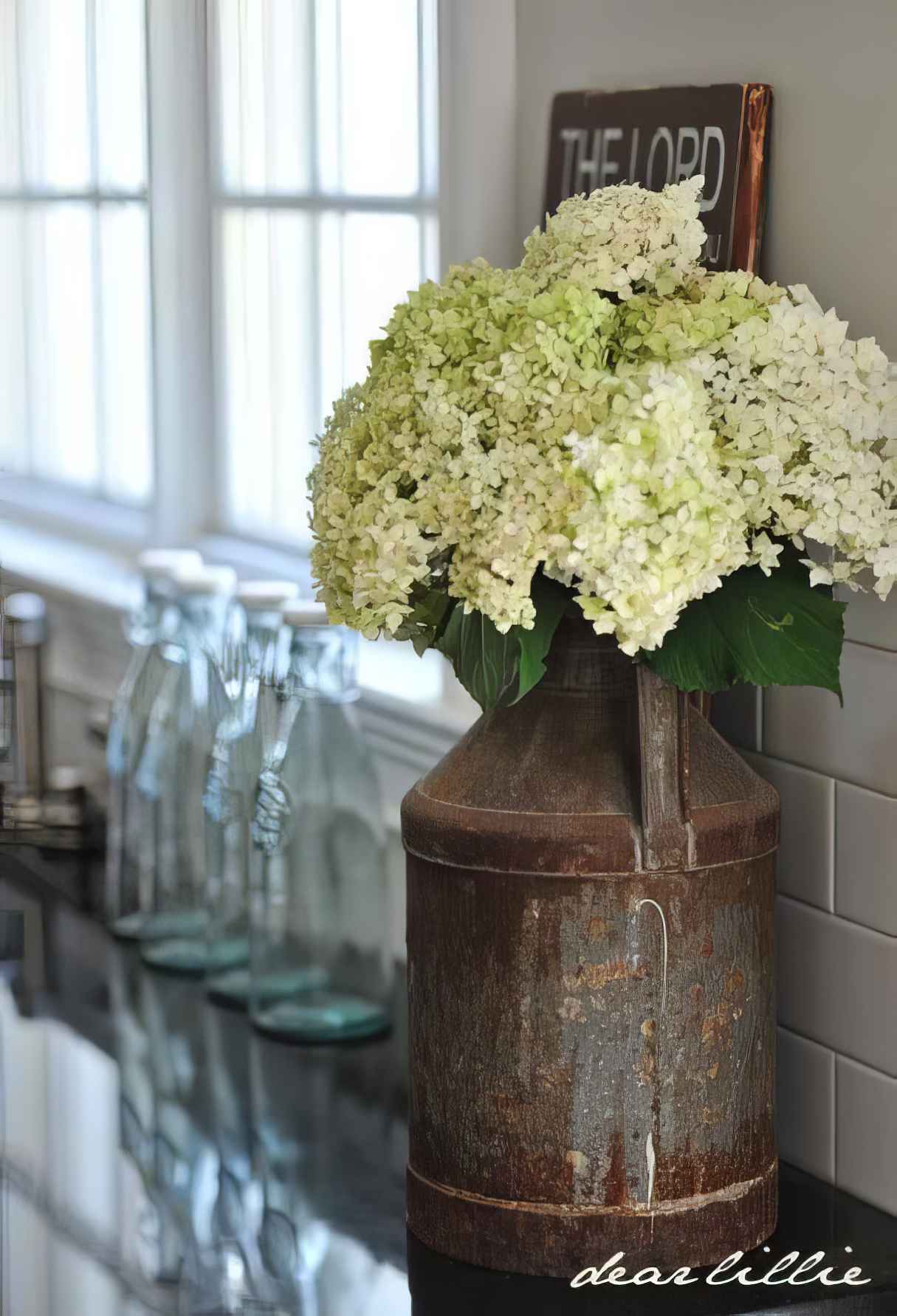 Fresh Flowers in Old Canister