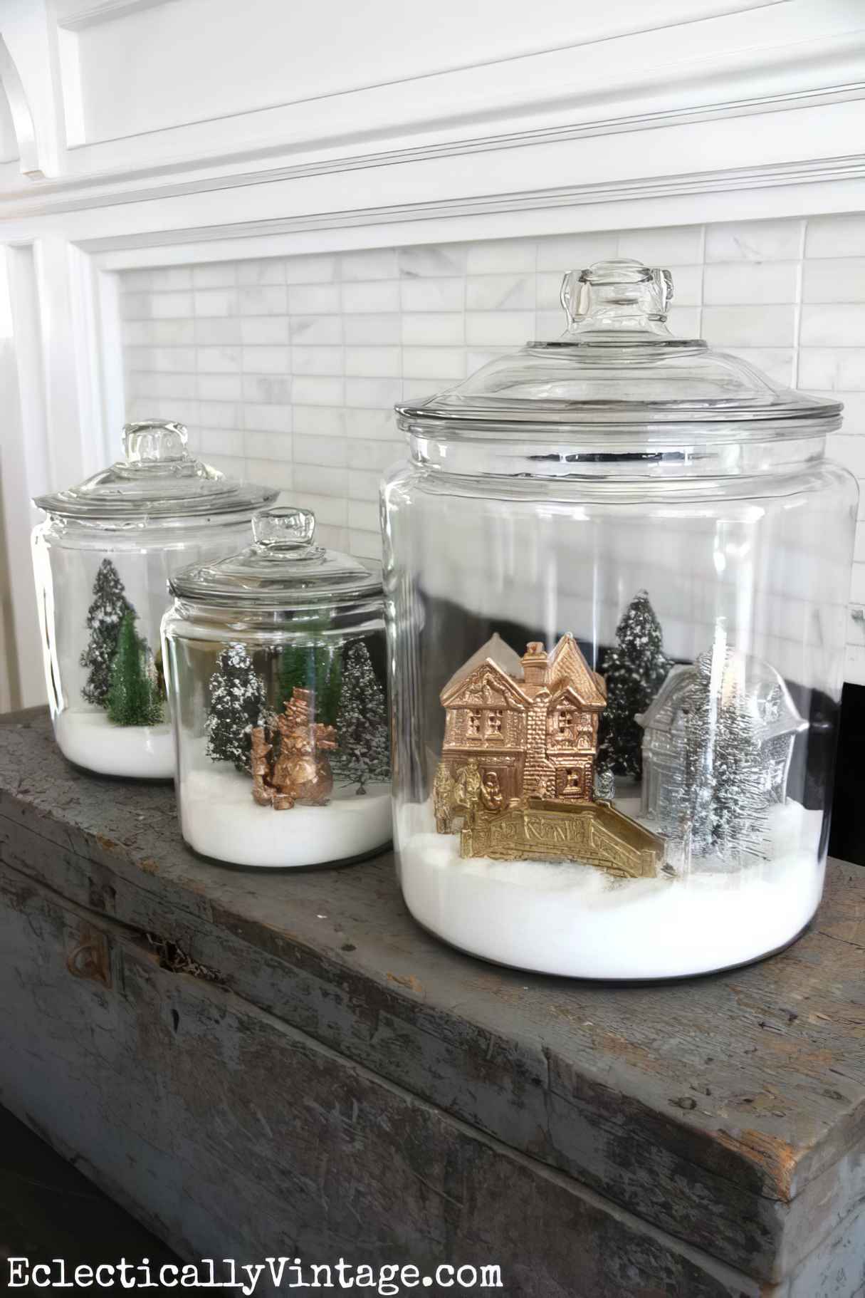 Snow Village Globe Jars