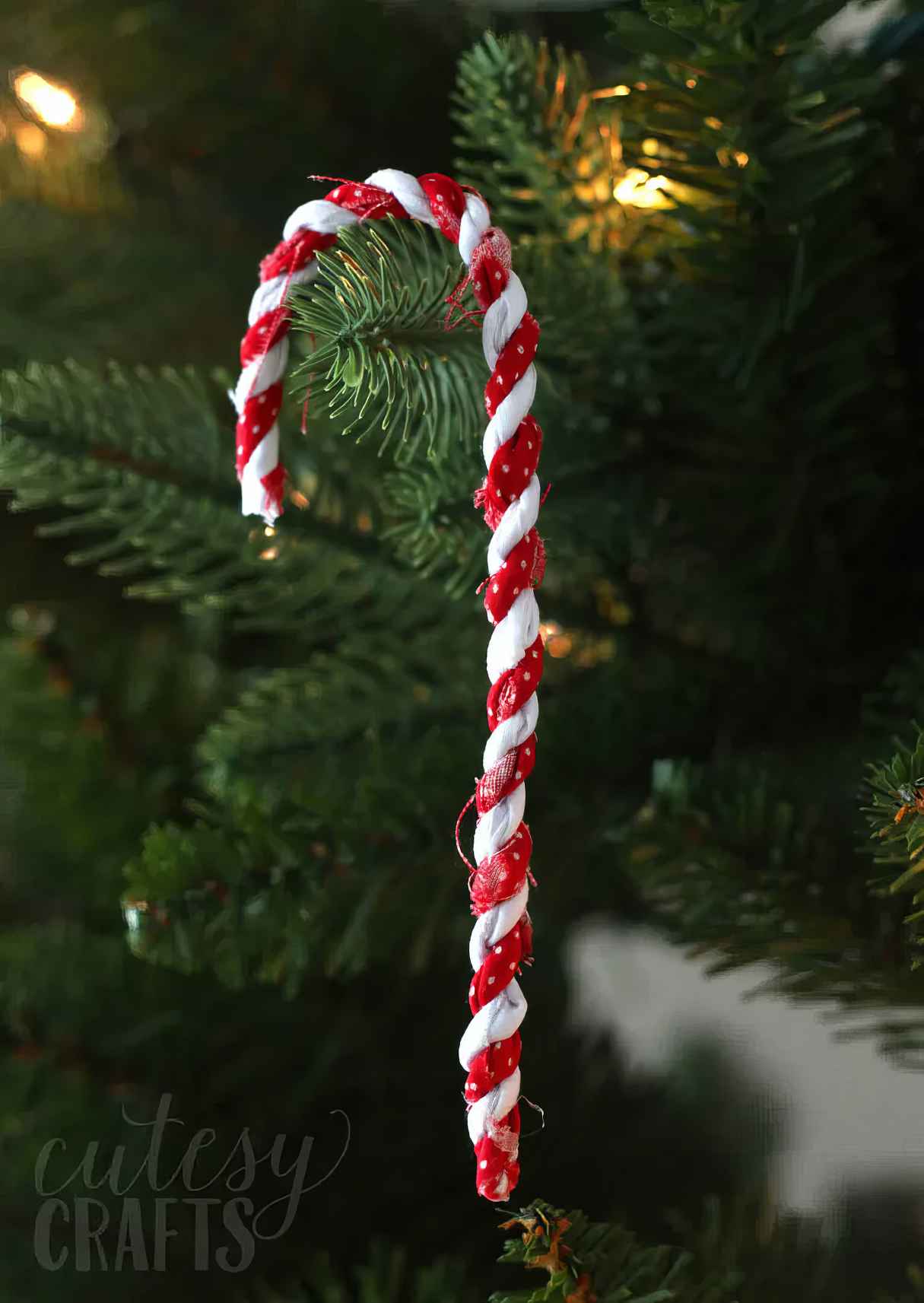 DIY Candy Cane Christmas Tree Decor