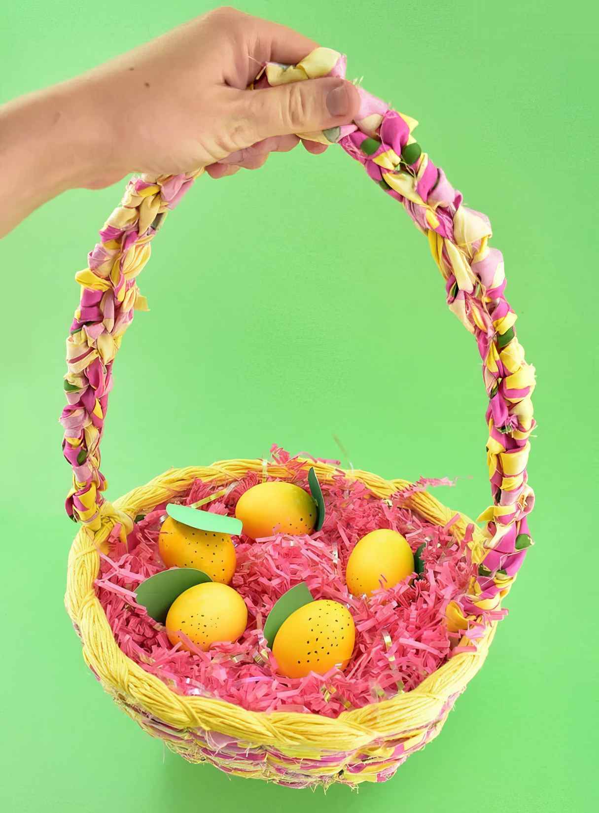 DIY Woven Fabric Easter Basket from Scratch