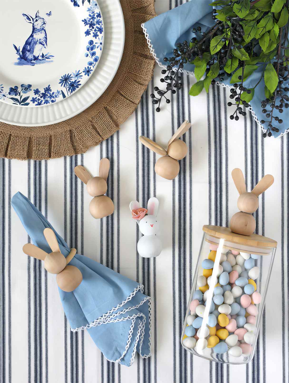 Wood Bead Easter Bunnies (Napkin Rings etc.)