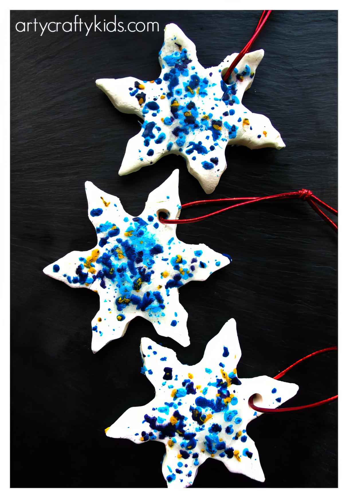 Clay and Melted Crayon Snowflakes - Fun Winter Craft for Kids!