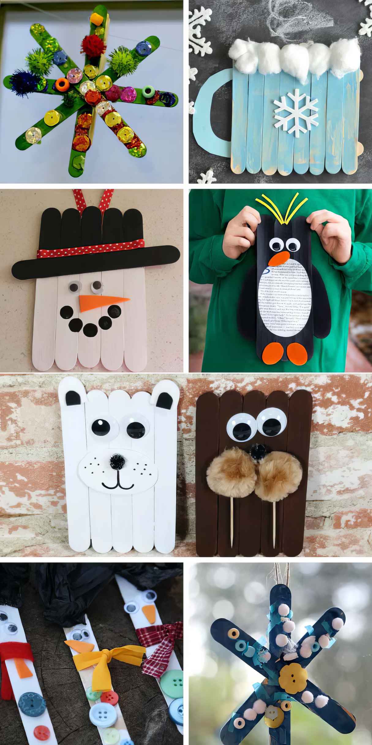 Popsicle Stick Winter Crafts for Kids Ideas