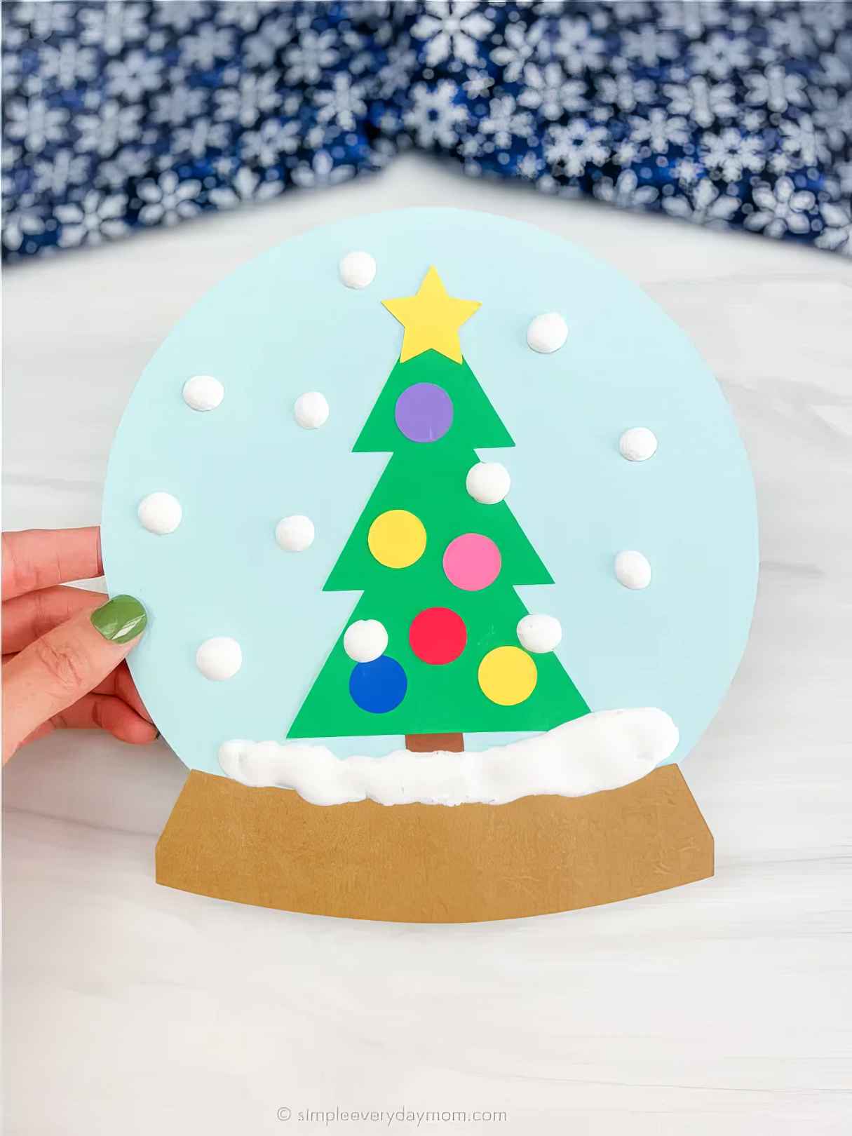 Puffy Paint Snow Globe Fun Winter Craft Idea [with Free Template]