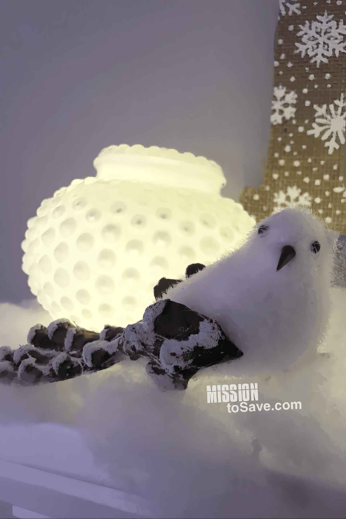 Winter Decorating Idea Using Repurposed Light Globes