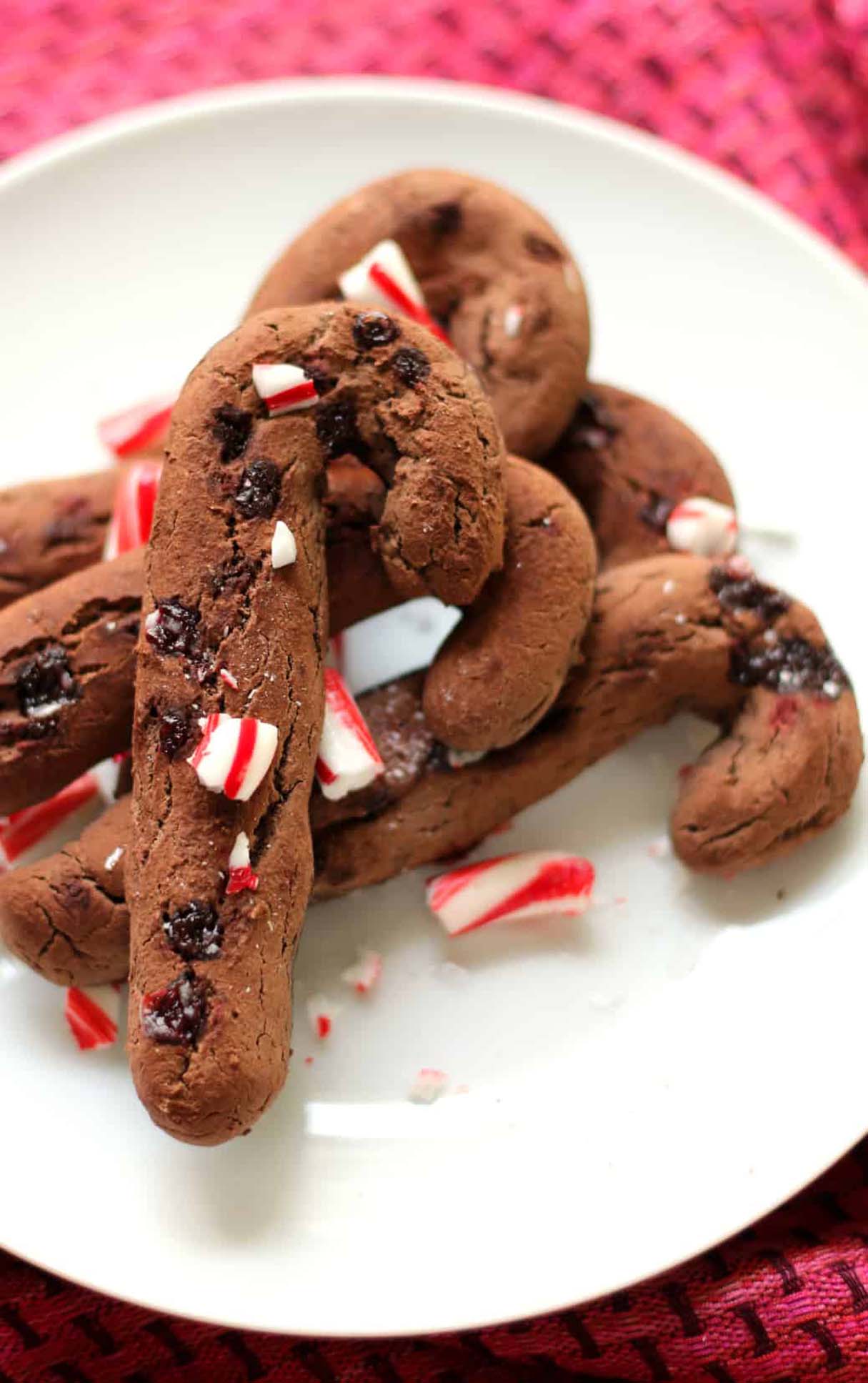 Chocolate Candy Cane Crunch Cookies