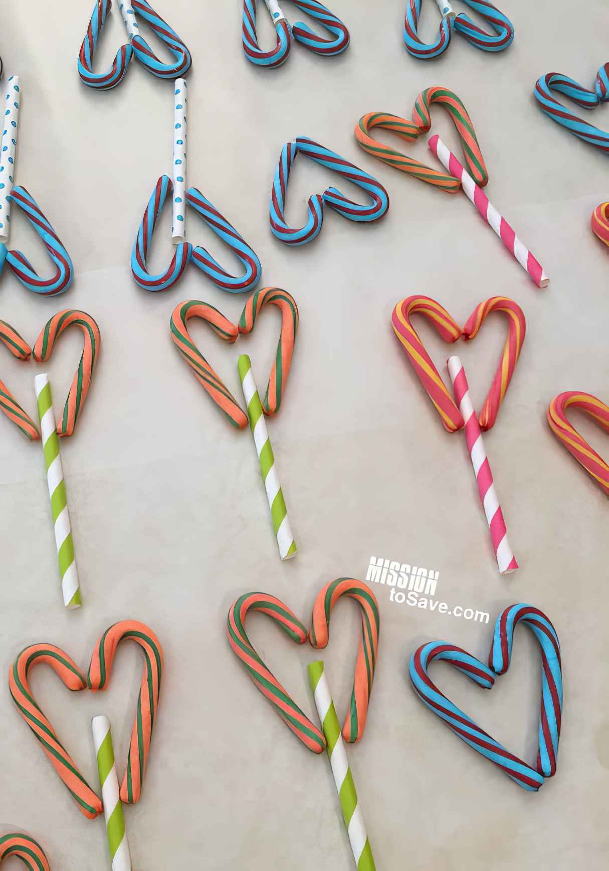 Colored Candy Cane Lollipops
