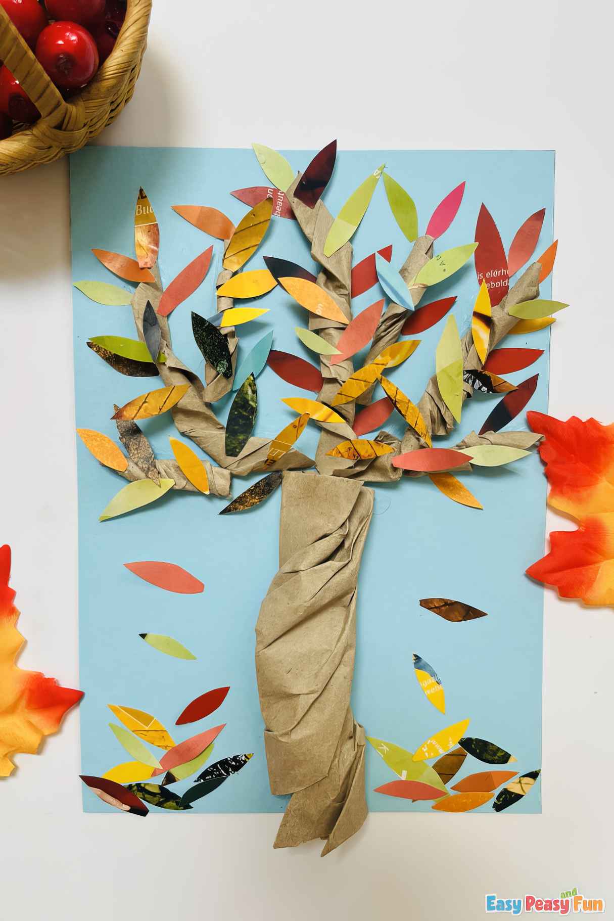 Fall Tree Newspaper Craft