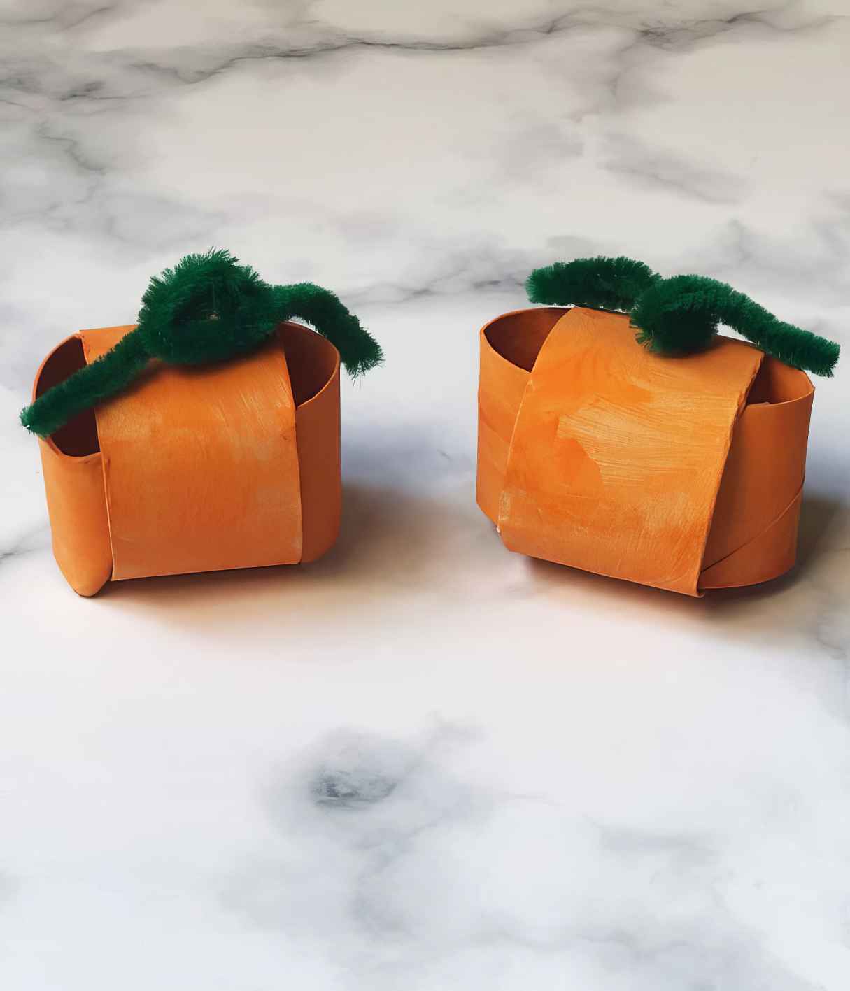 Paper Towel Tube Pumpkin Craft for Toddlers