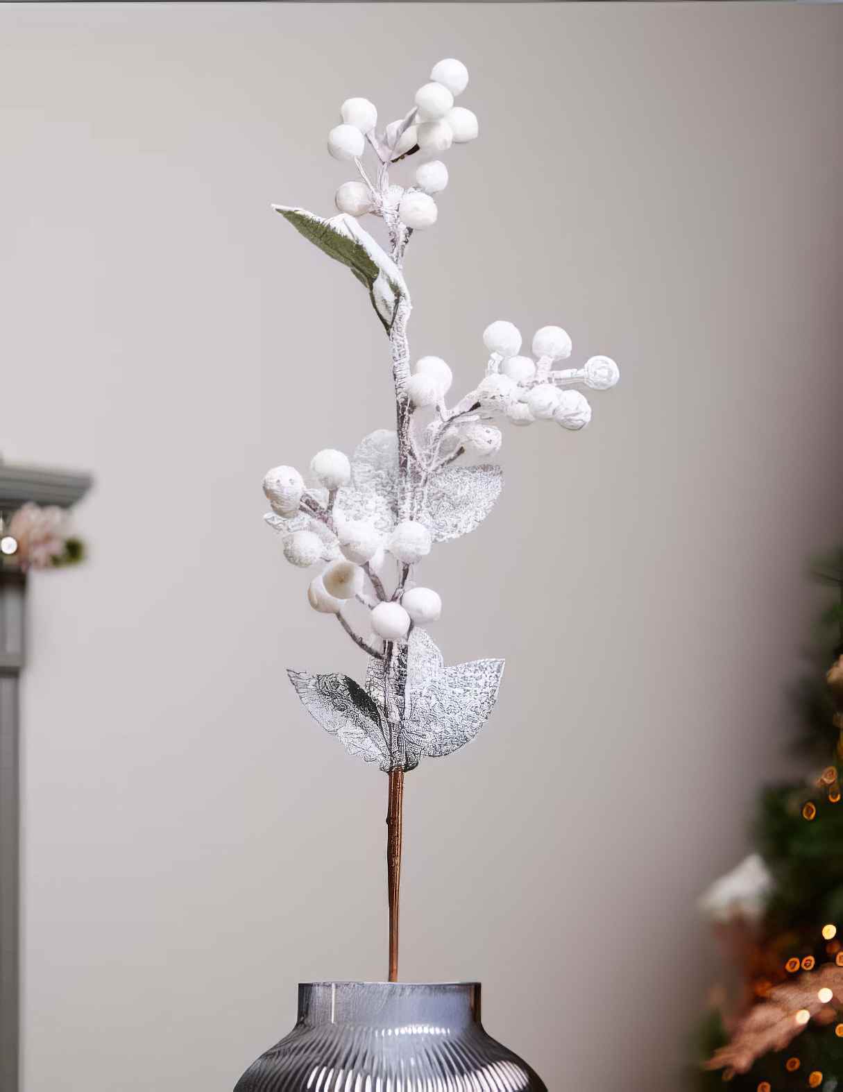 Christmas White Berry Pick - Centerpiece Table Decor