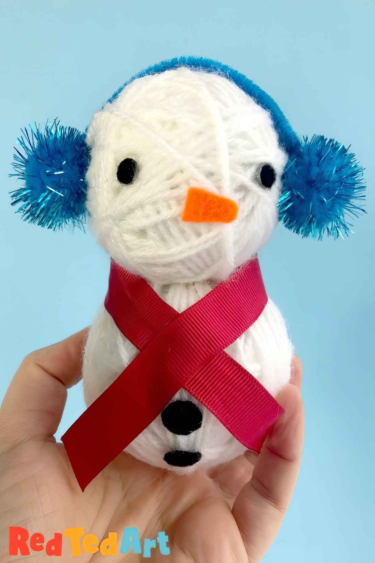 Cute 3d Yarn Wrapped Snowman - Winter Craft for Teens