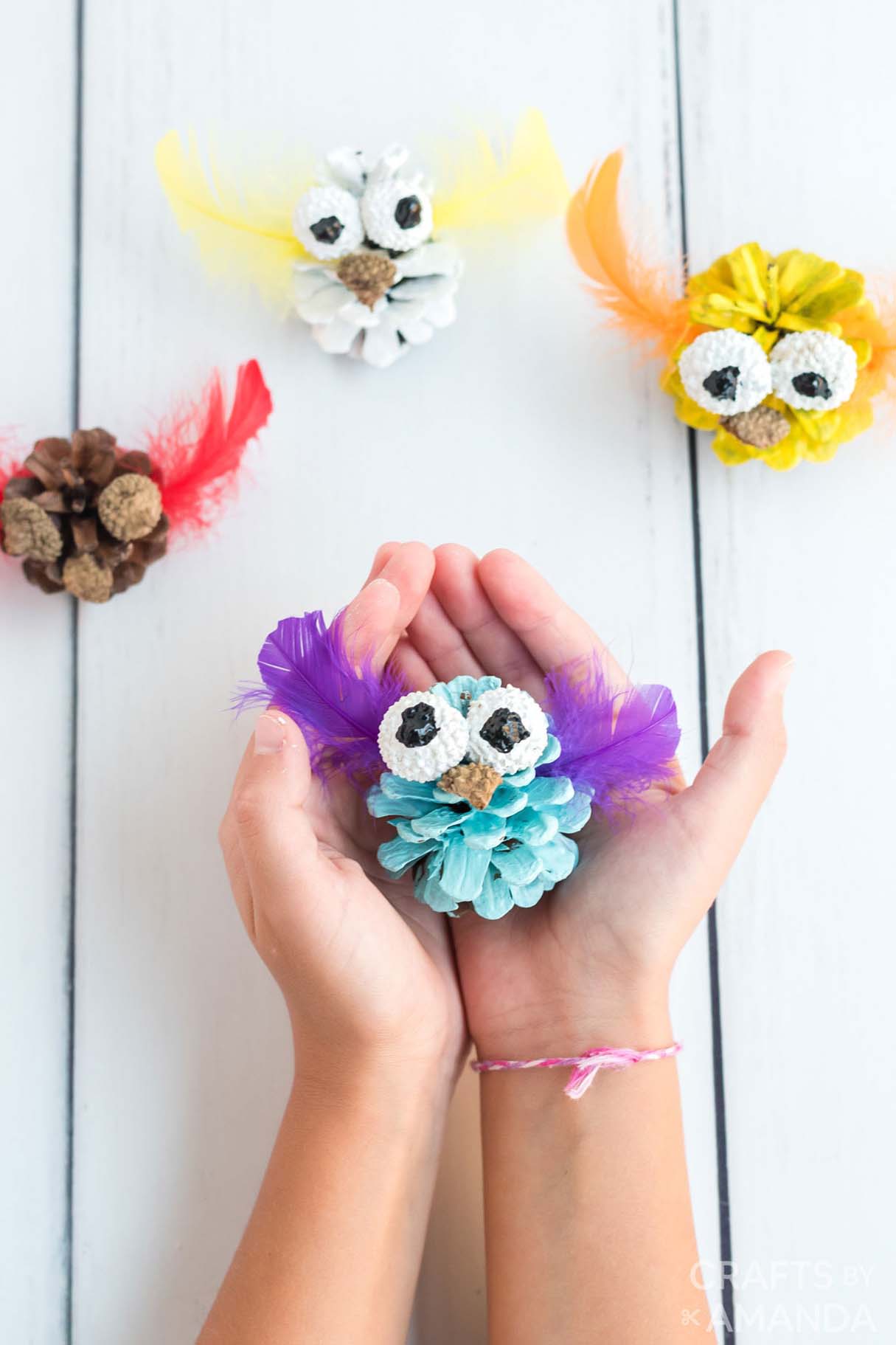 Fun Craft for Kids - Pine Cone Owls