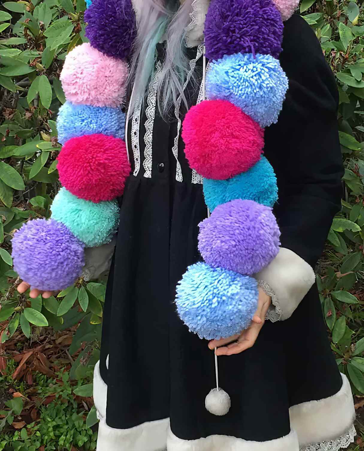 Pom Pom Scarf for Tweens Girls