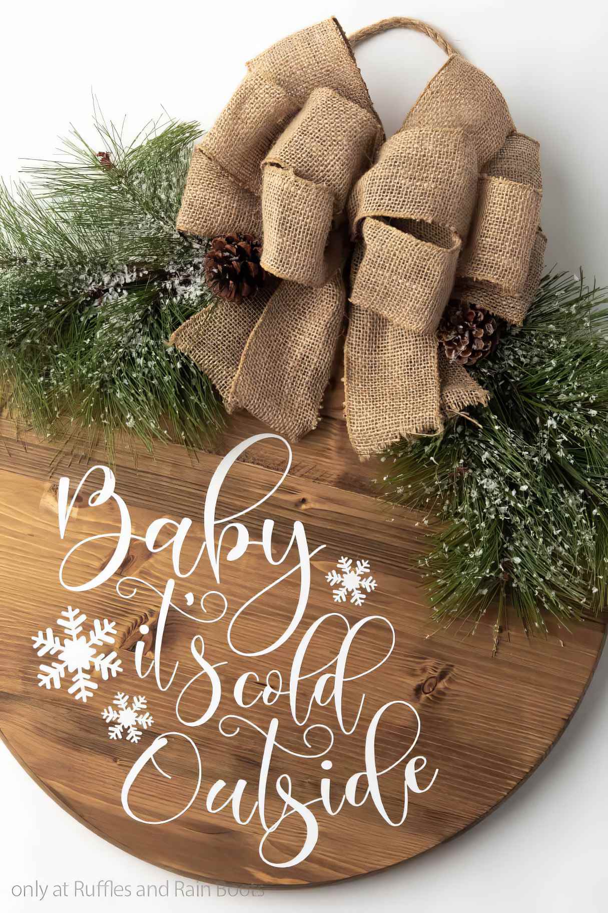 This Winter Farmhouse Wood Sign is a Beautiful Winter Door Hanger!
