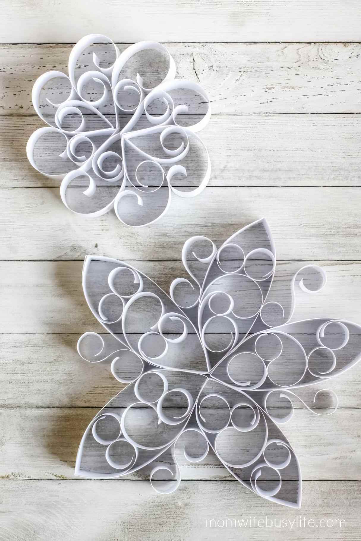 Winter Curled Paper Snowflakes