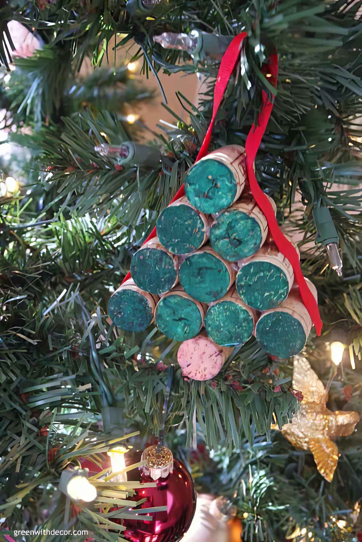 A DIY Christmas Ornament Made With Wine Corks
