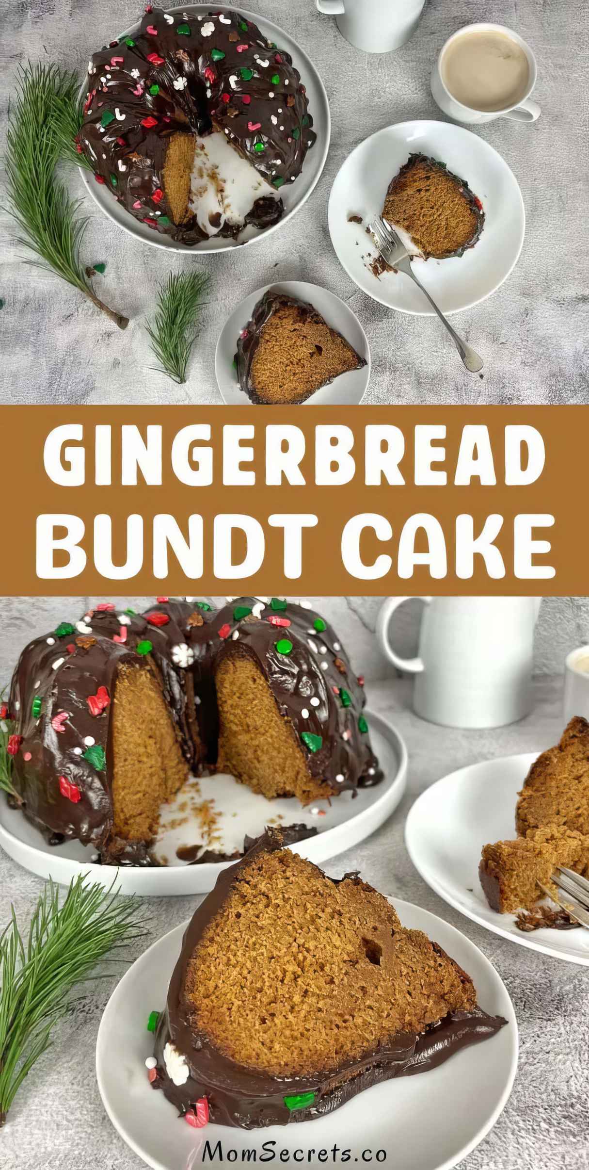 Tender and Flavorful Gingerbread Bundt Cake with Chocolate Ganache