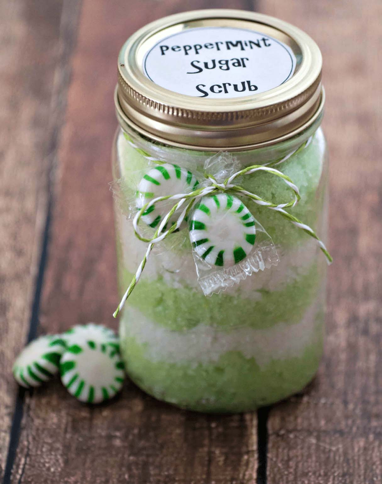 Peppermint Sugar Scrub with Free Printable Gift Labels