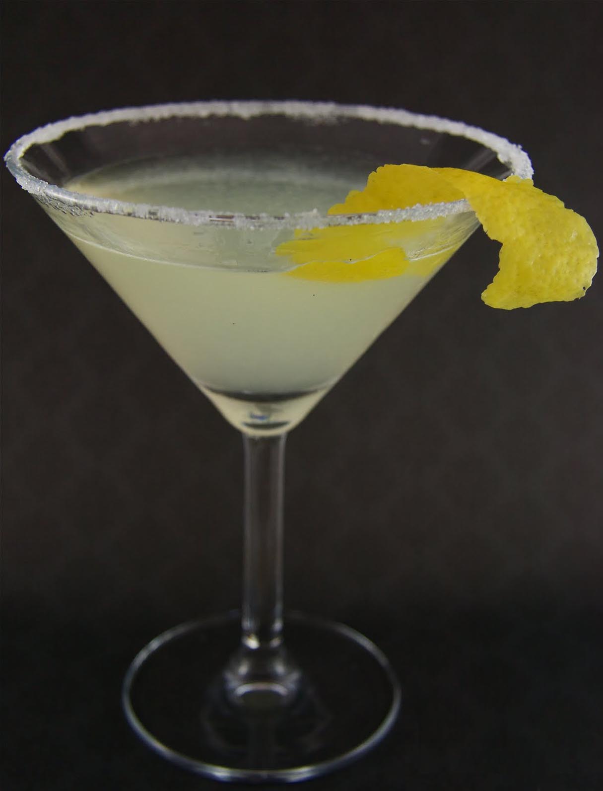 Lavender Lemon Drop Martini With Cocktail Sugar Rim