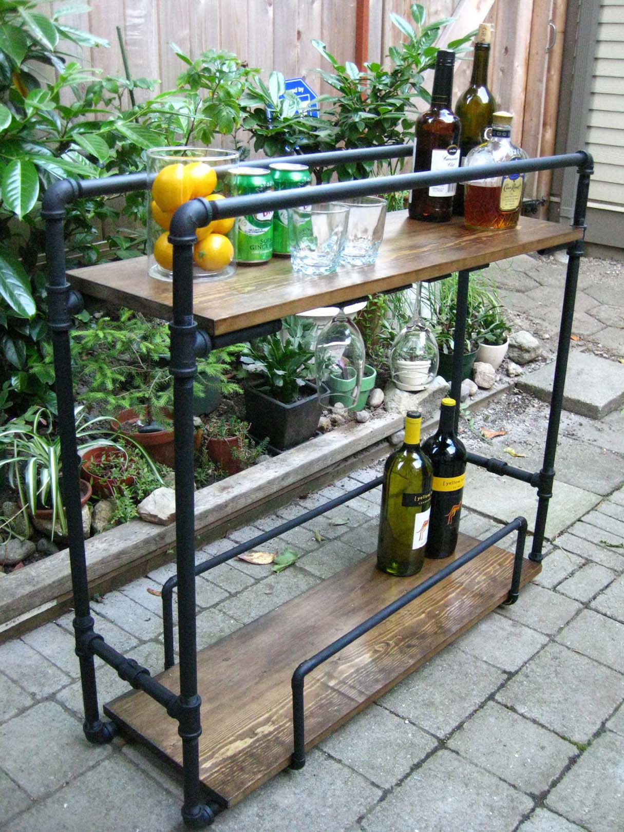 DIY Pipe Bar Shelf