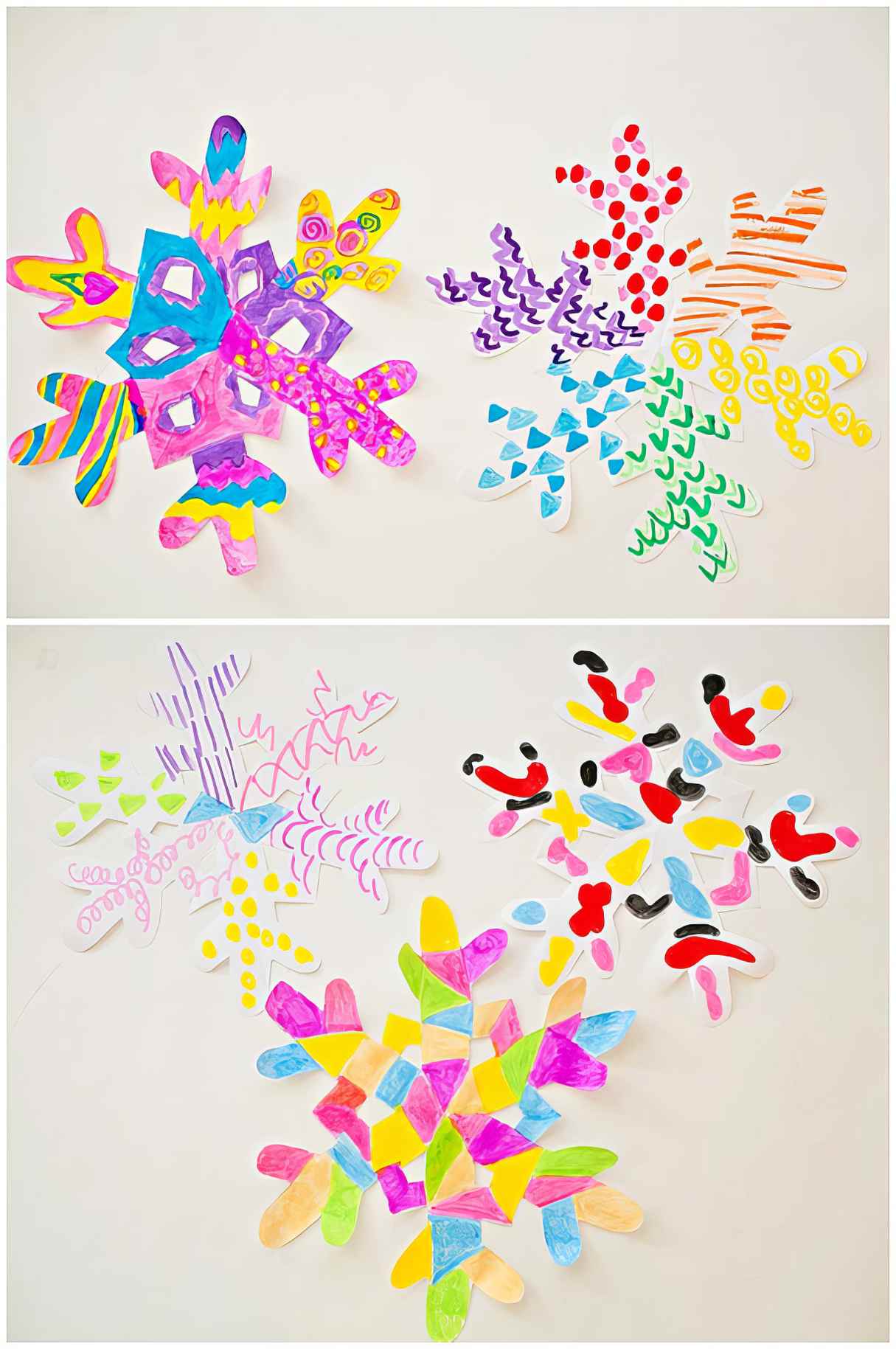 Big Painted Snowflake Winter Art Craft for Preschoolers