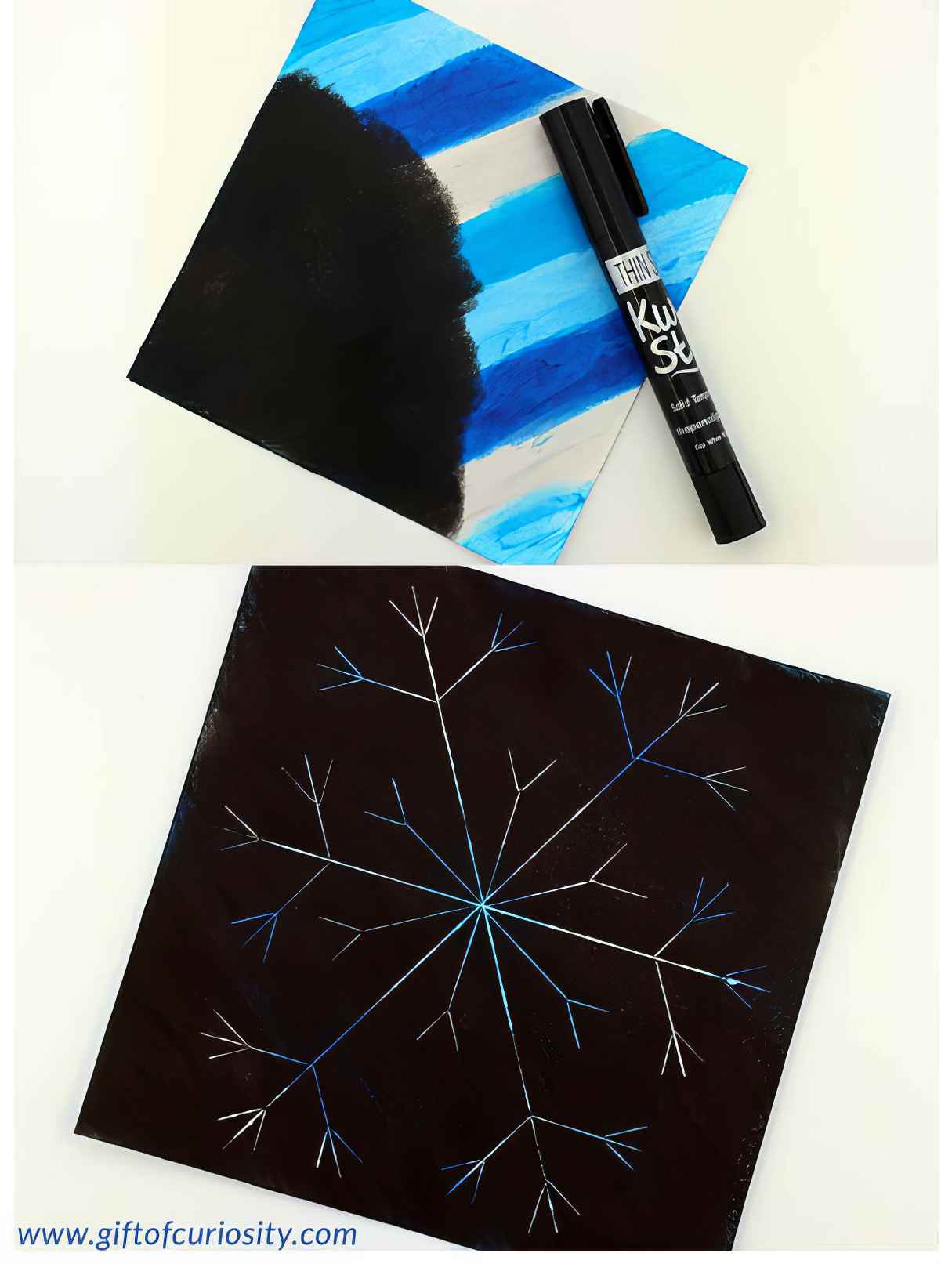 Christmas Winter Snowflake Scratch Art