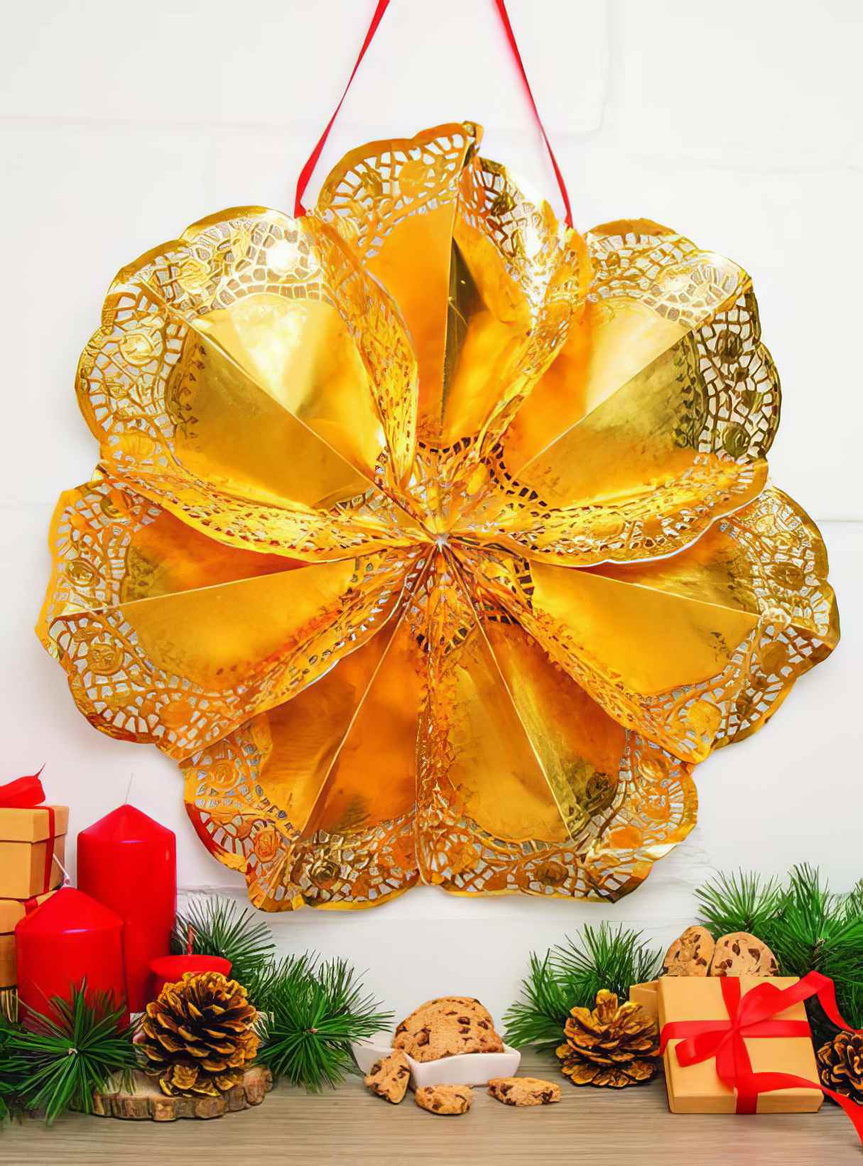 Metallic Doily Hanging Snowflake