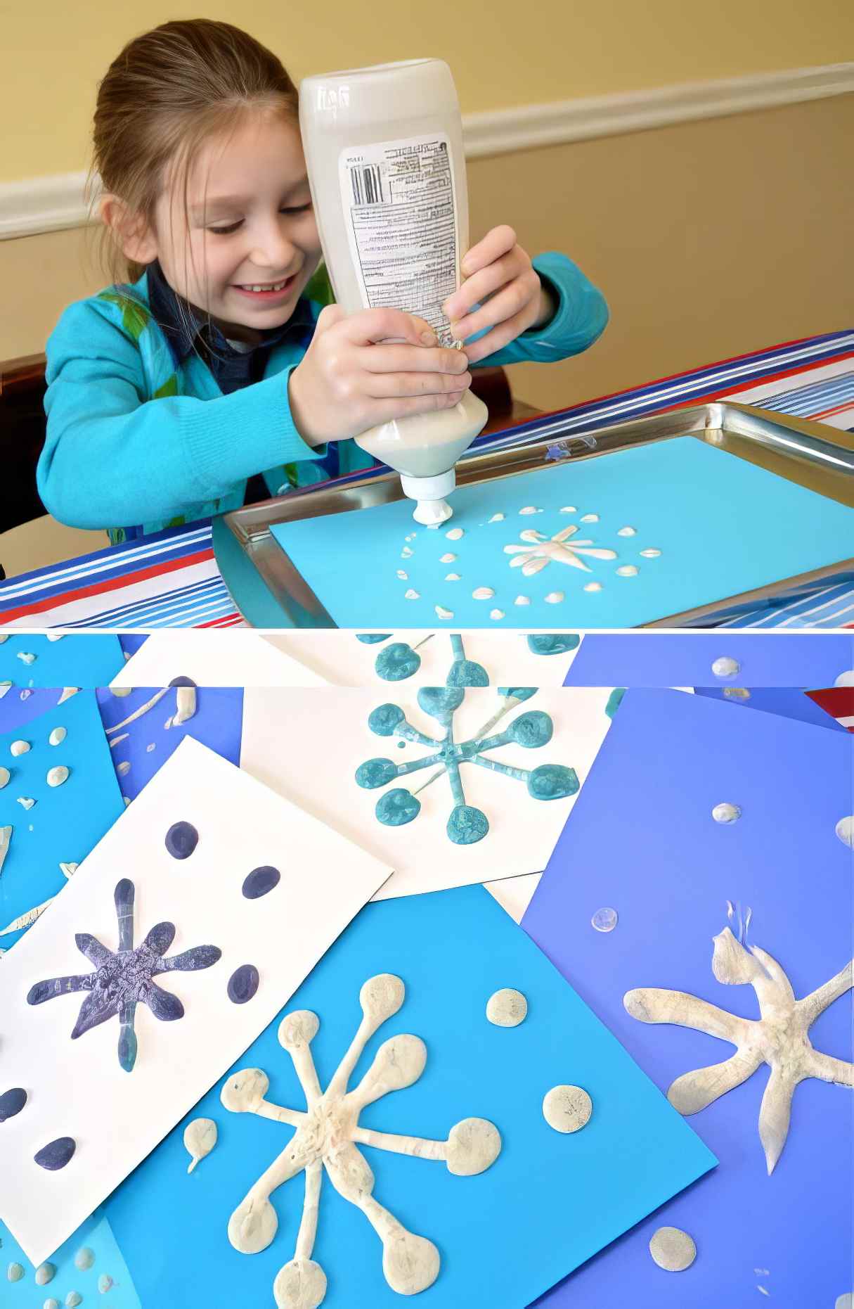 Puffy Cute Snowflake Paintings