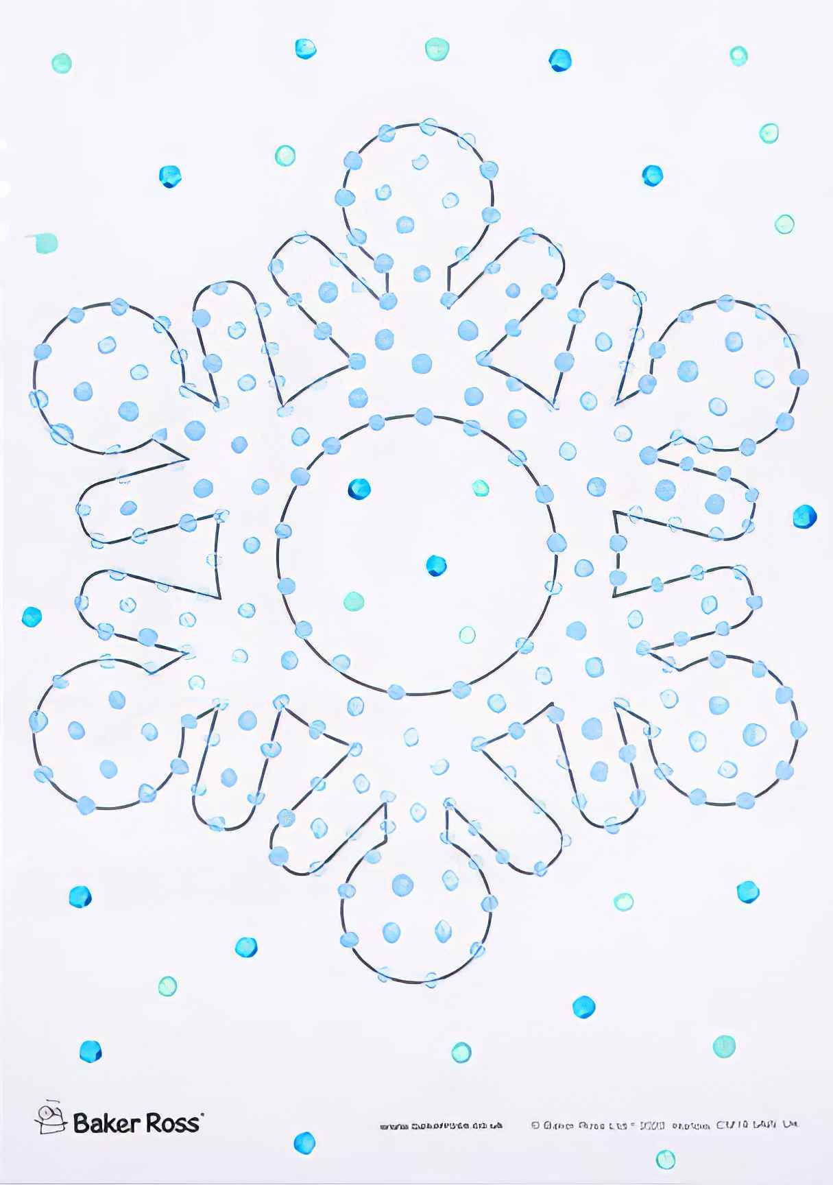 Snowflake Dot Paintings (Christmas Crafts and Activities for Kids)
