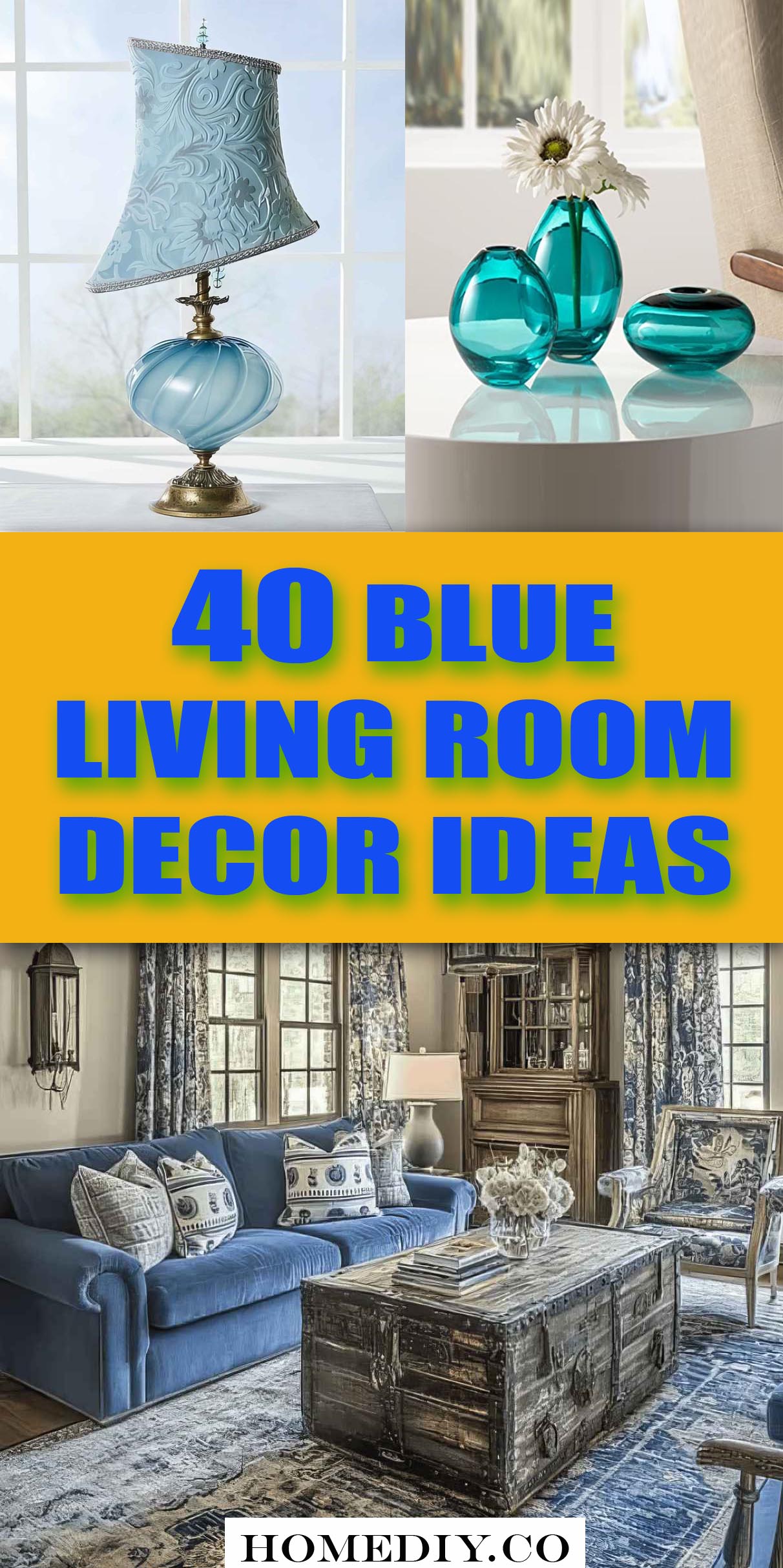 40 Blue Living Room Decor Ideas
