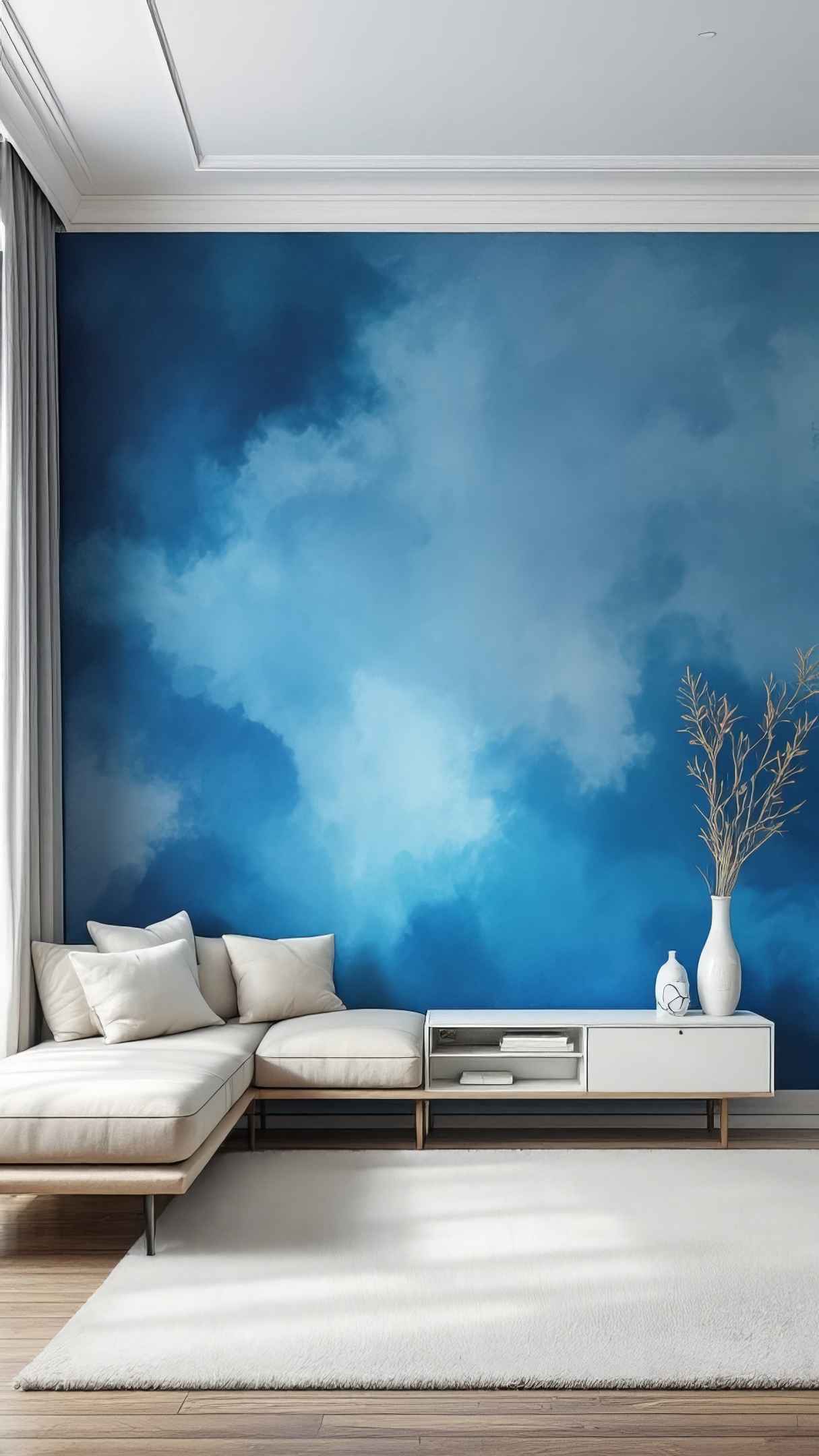 Artistic Blue Wall Murals