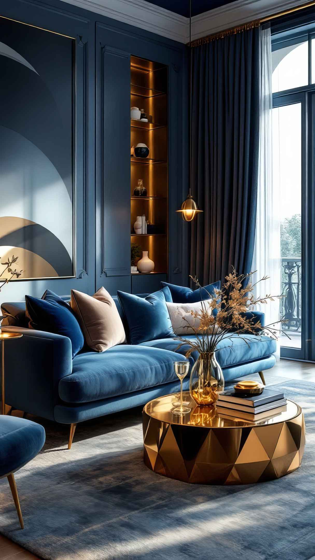 Blue and Gold Accents