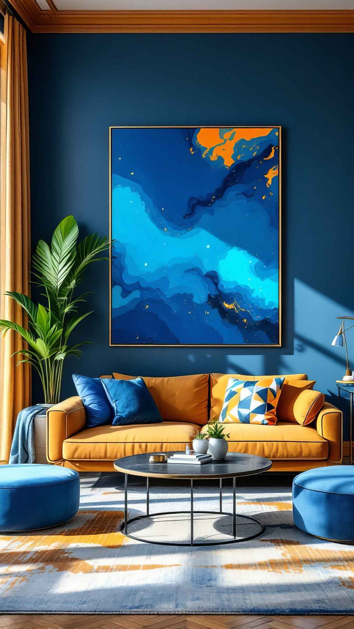 Bright Blue Art Pieces