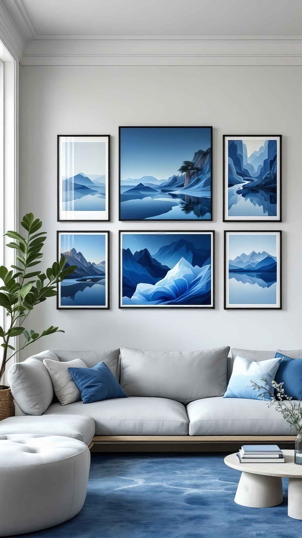 Chic Blue Gallery Wall