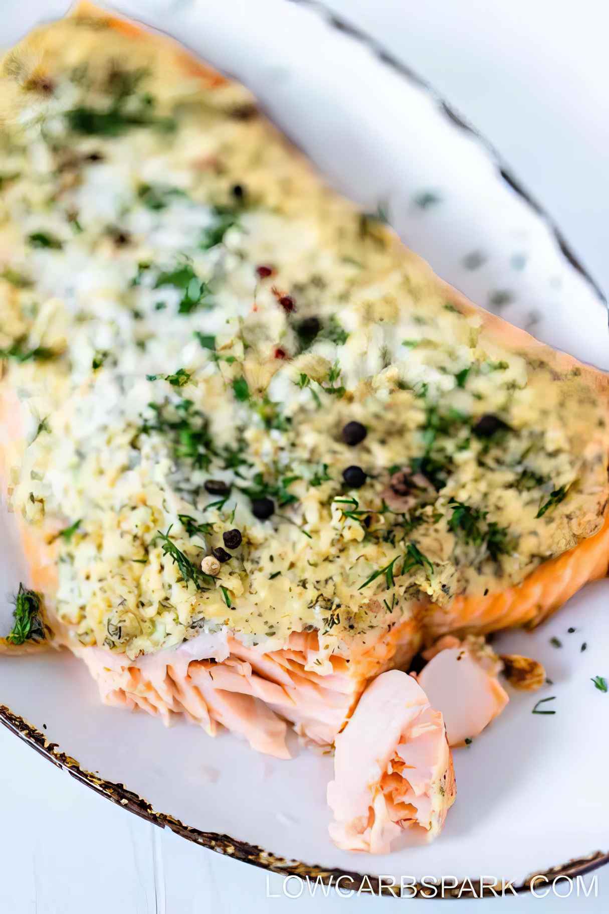 Cream Cheese Dill Baked Salmon