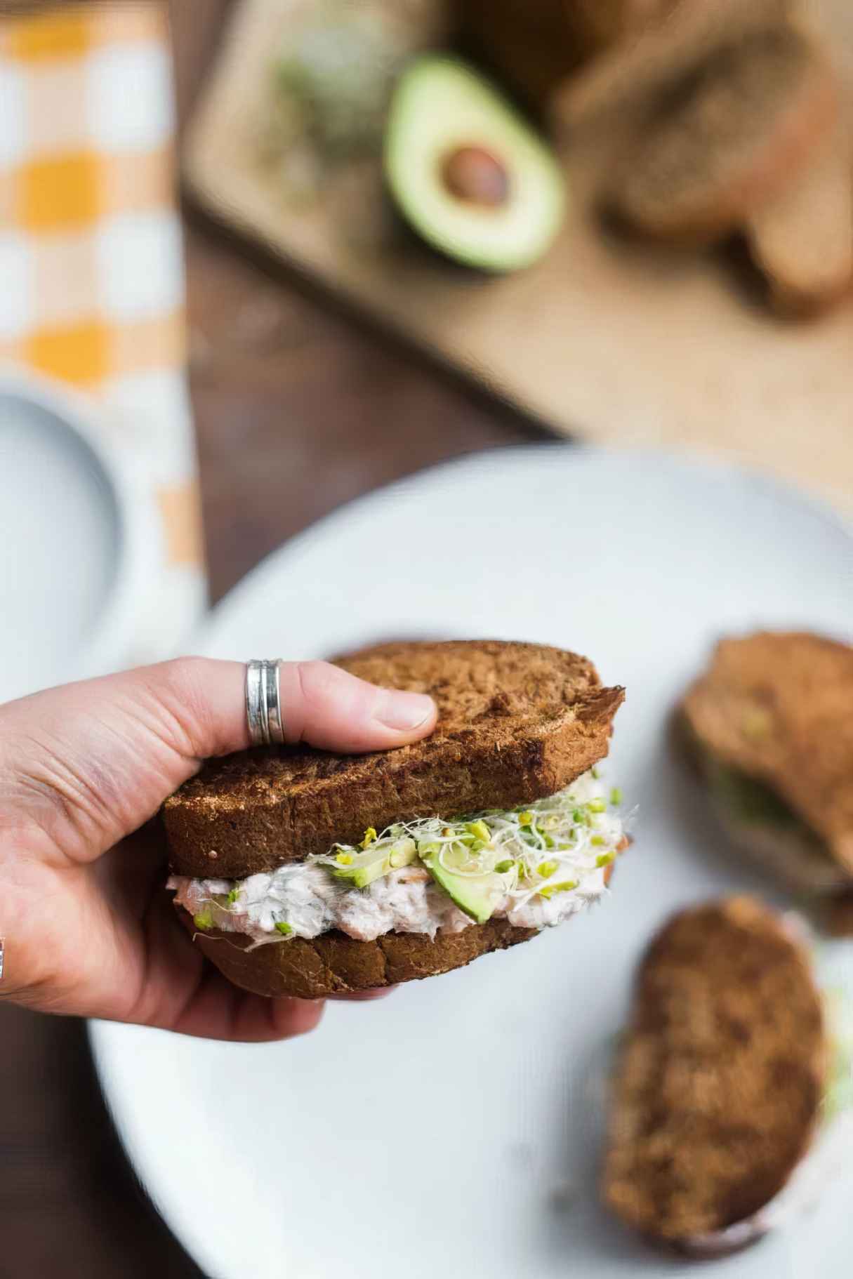Leftover Dill Salmon Sandwiches