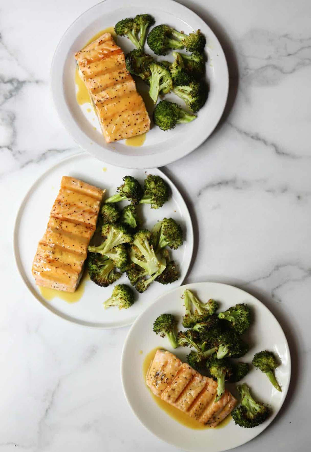 Maple Mustard Salmon + Roasted Broccoli