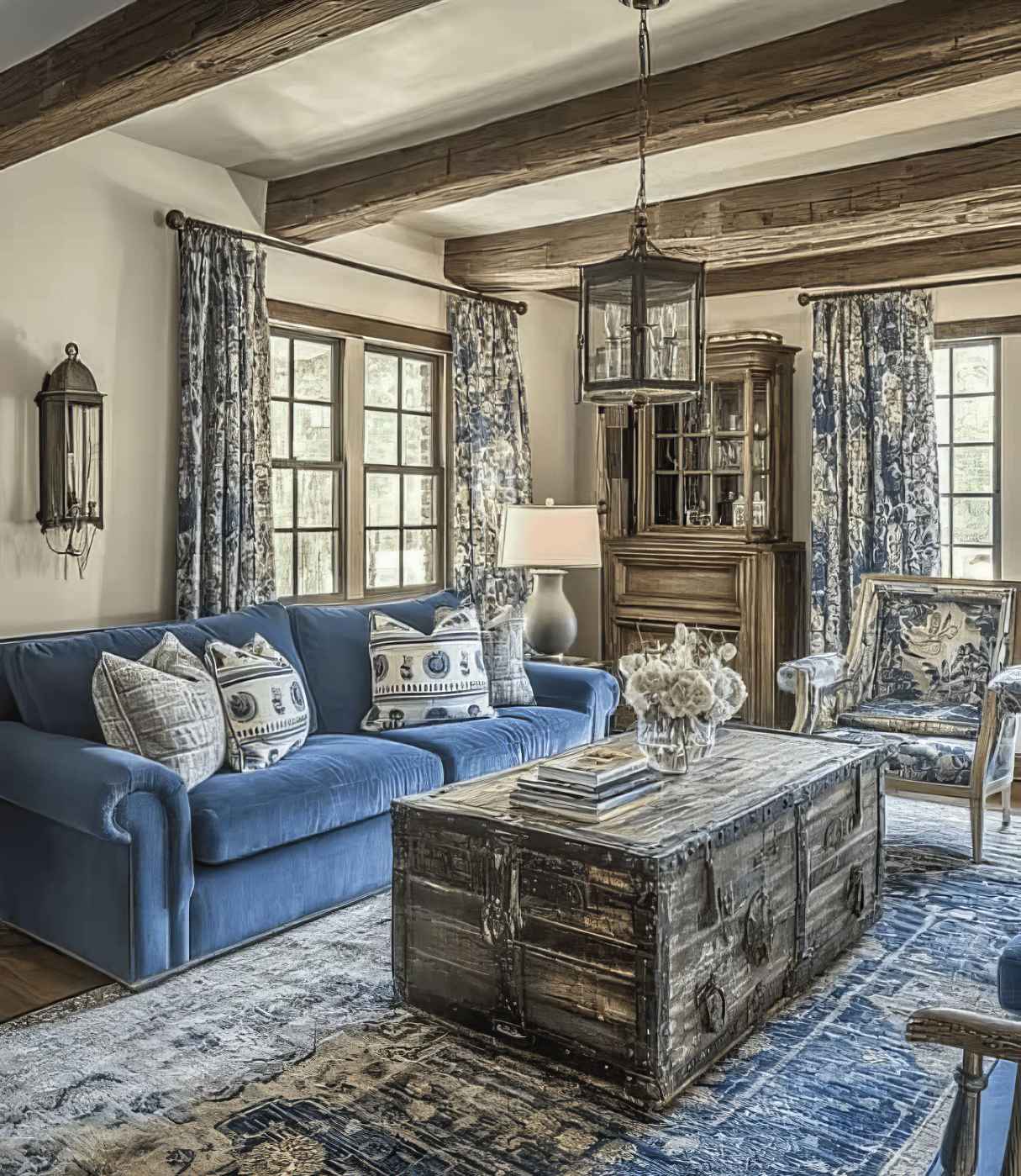 Rustic Blue Farmhouse Style