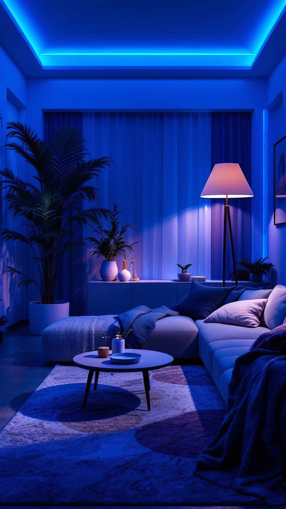 Soft Blue Lighting Fixtures