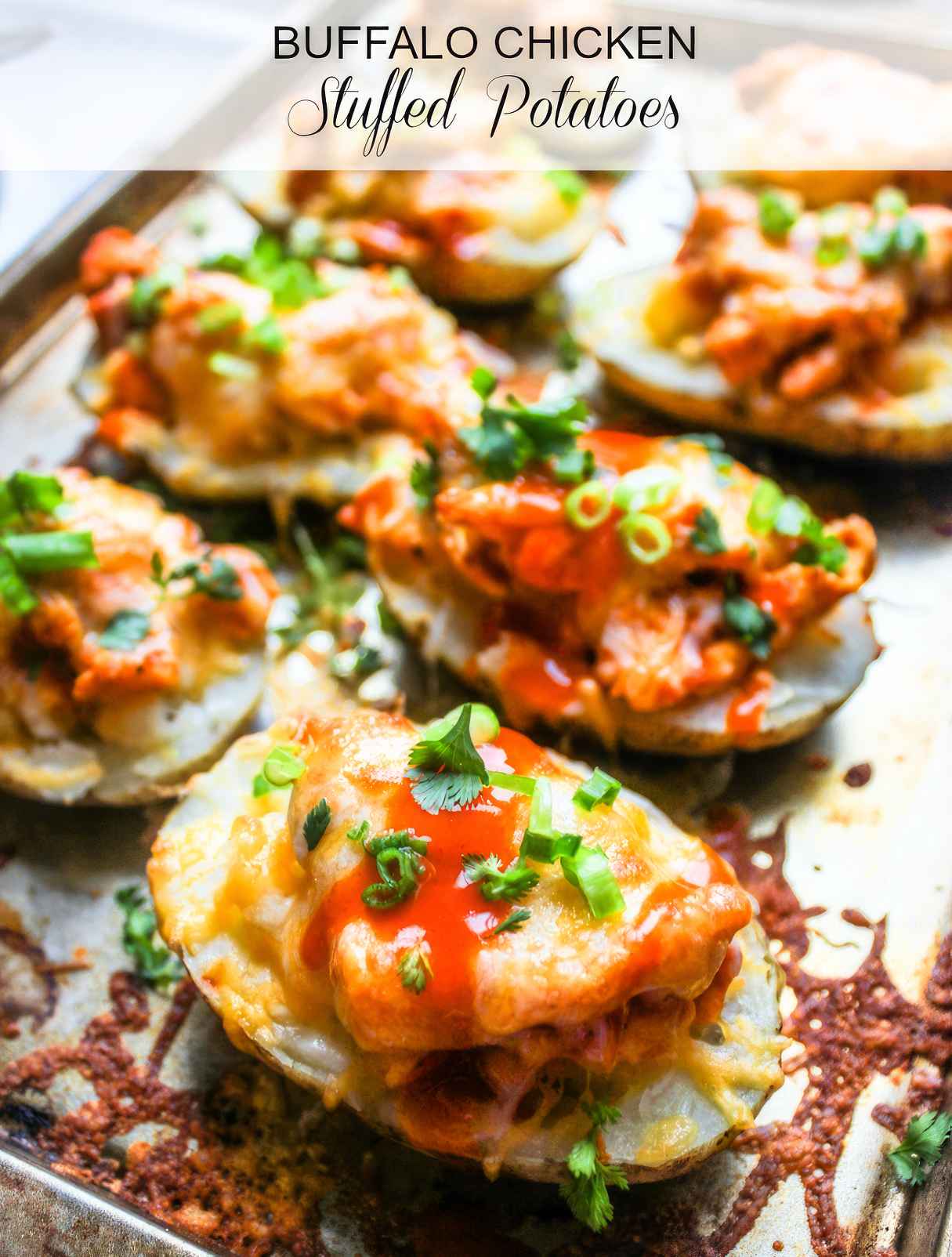 Buffalo Chicken Stuffed Baked Potatoes