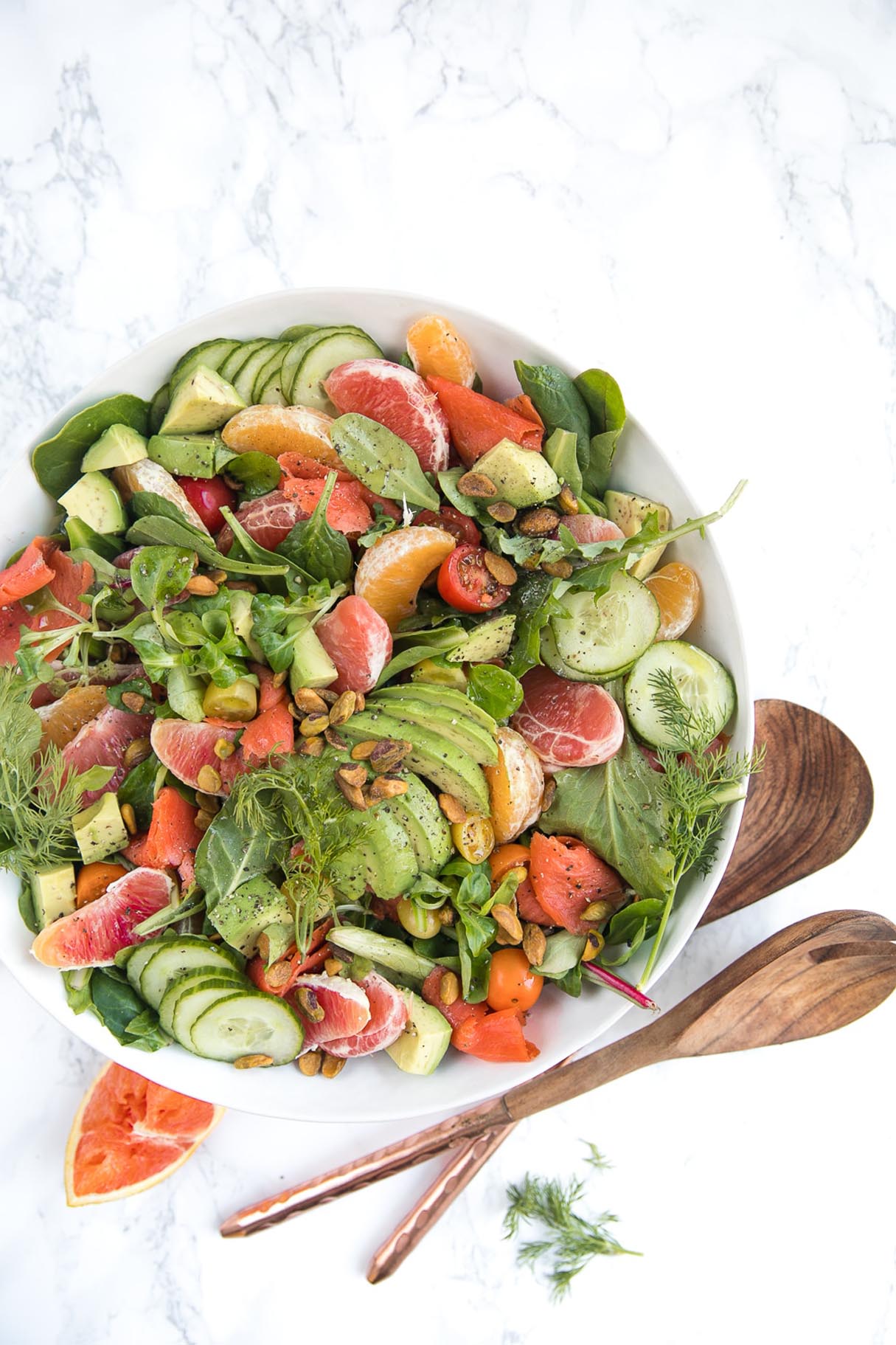 Citrus Smoked Salmon Salad with Sweet Orange Mustard Vinaigrette