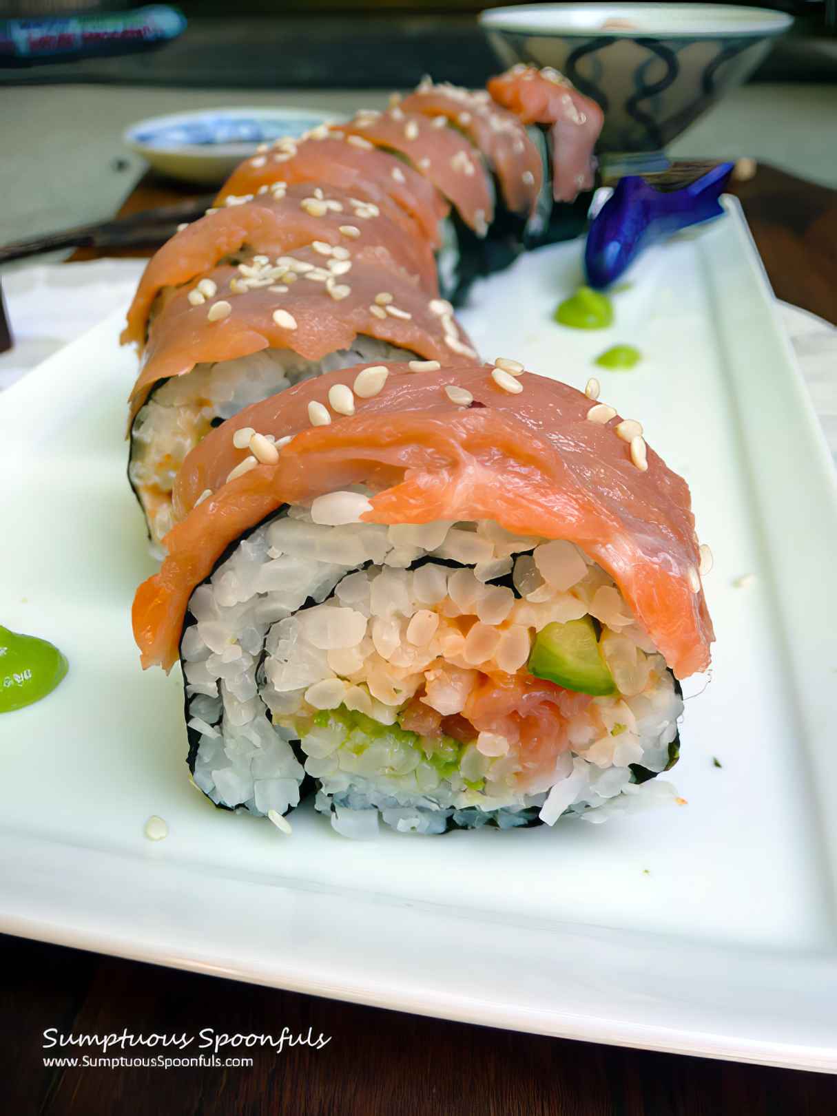 Smoked Salmon Avocado Sushi Roll