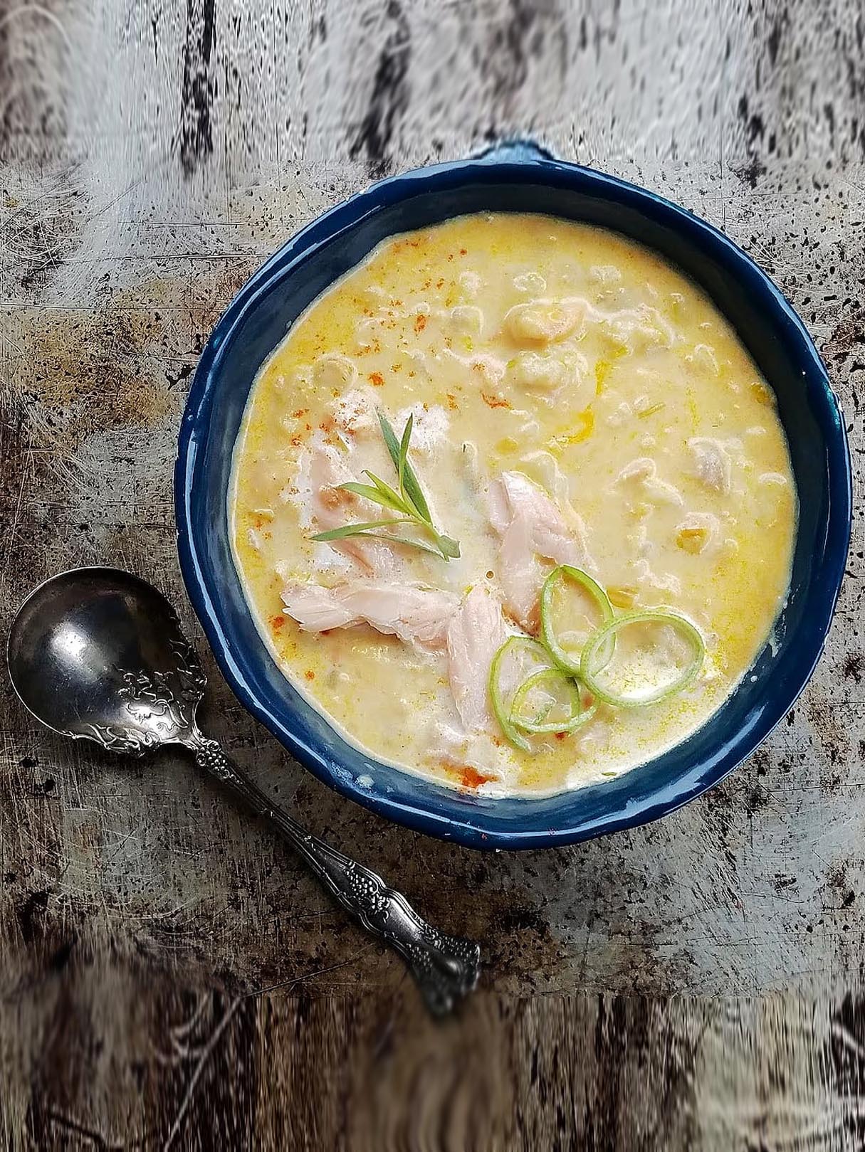 Smoked Salmon Chowder (with Leeks & Fresh Tarragon)
