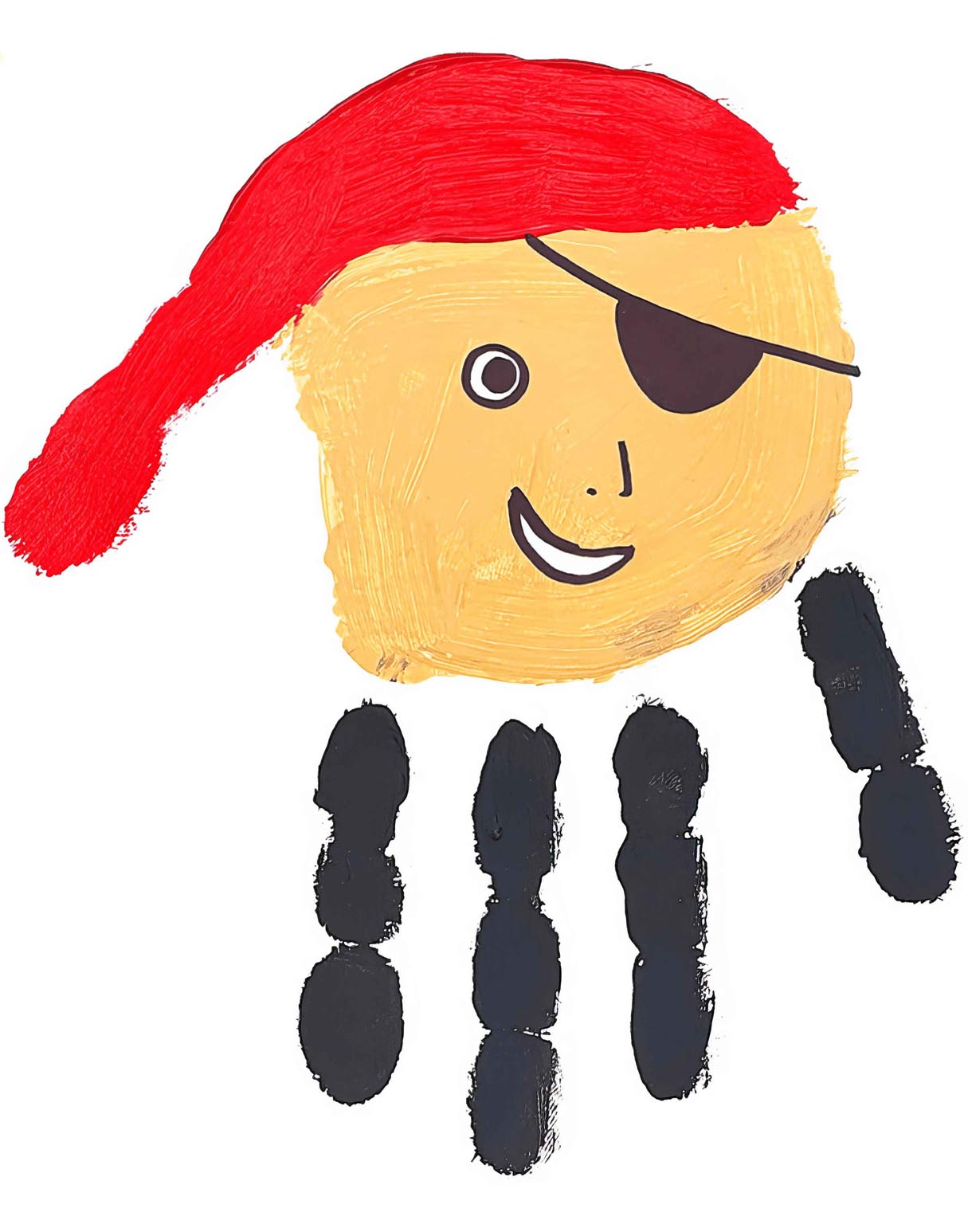 Easy Handprint Pirate Art for Kids