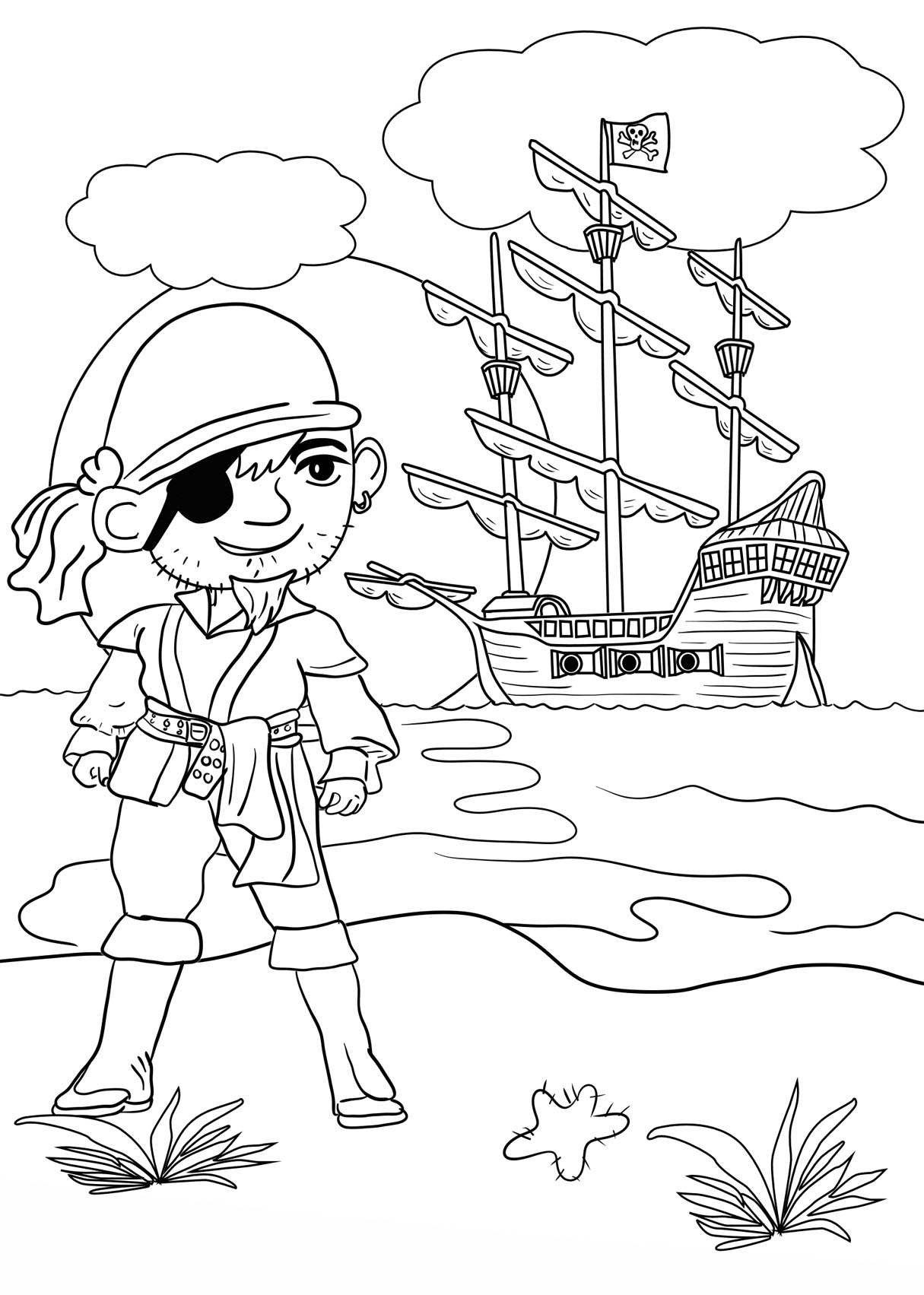 Pirate Colouring Pages for Kids