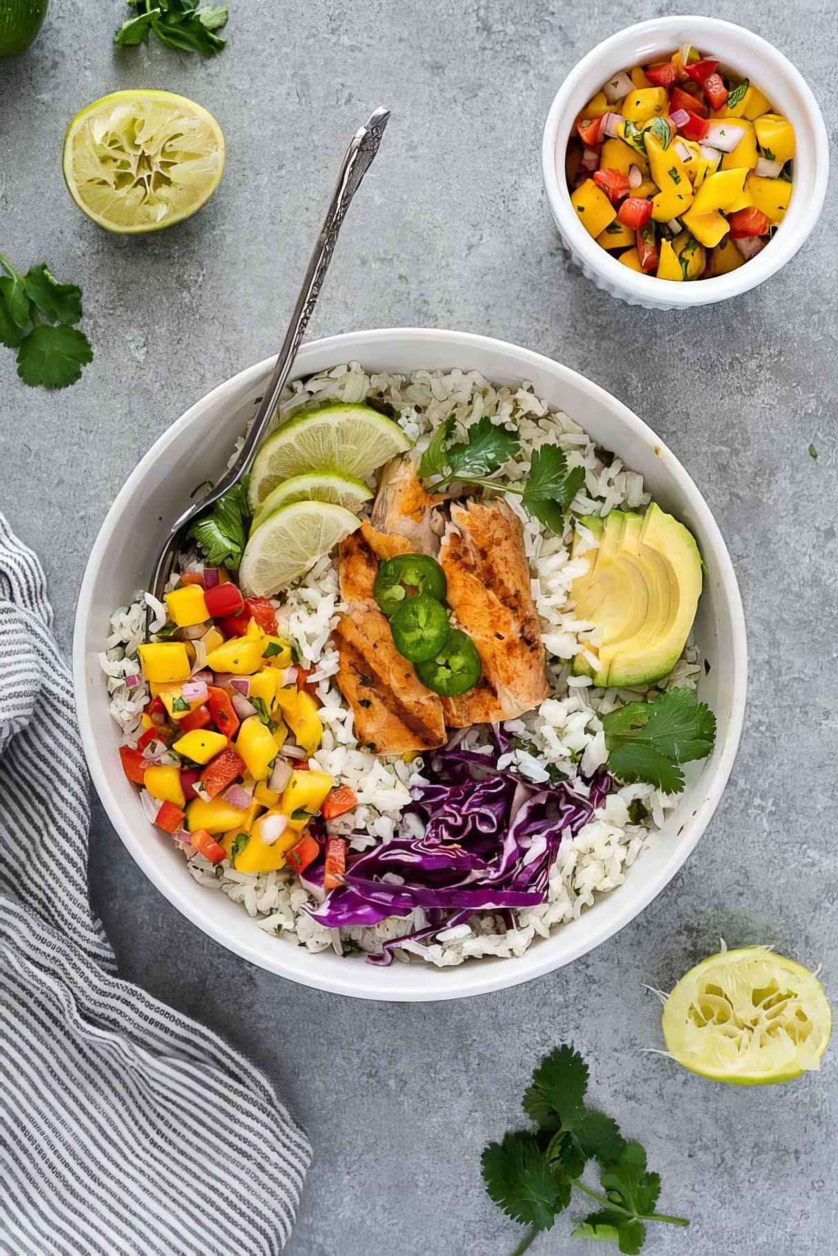 Fish Taco Bowls with Cilantro Lime Rice