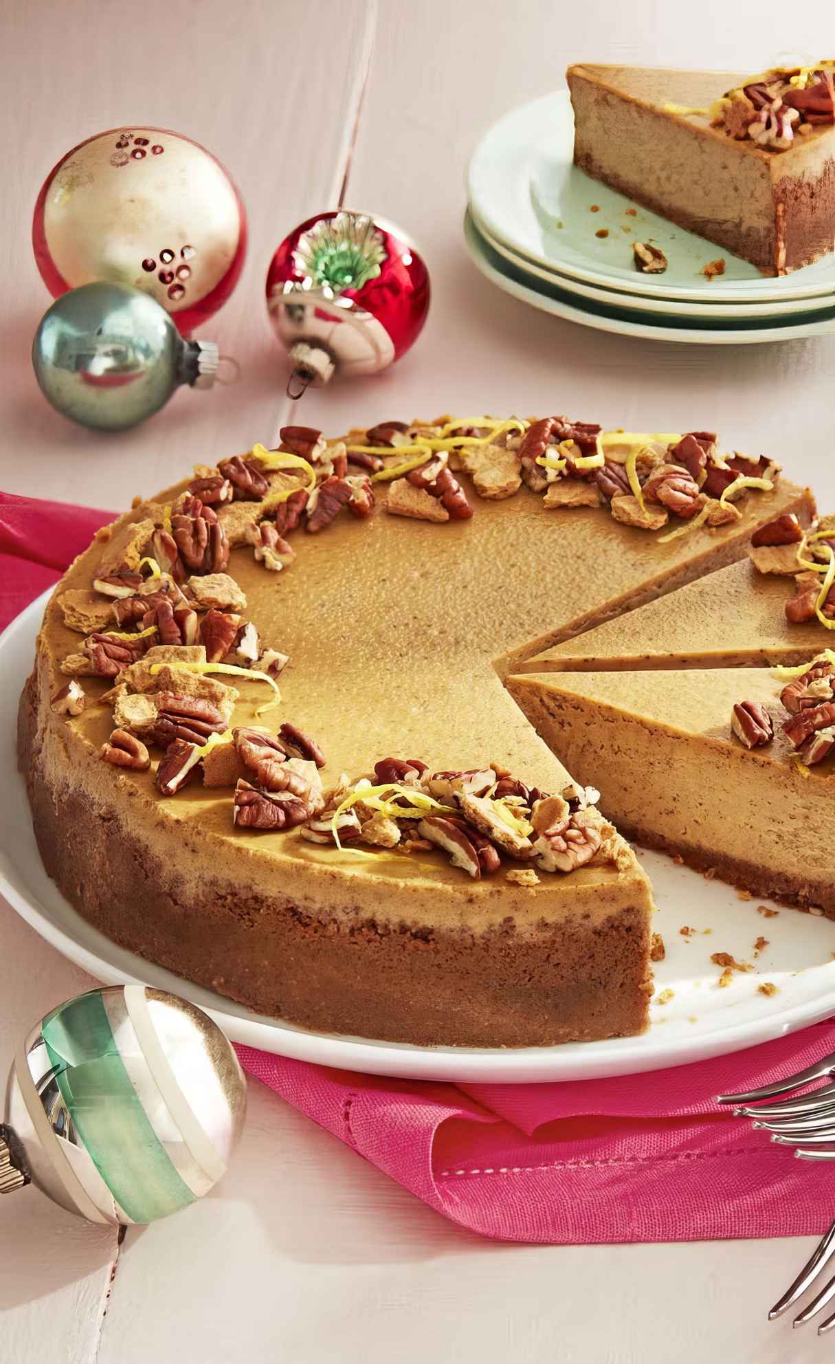 Gingerbread Cheesecake With Pecan-Graham Crust