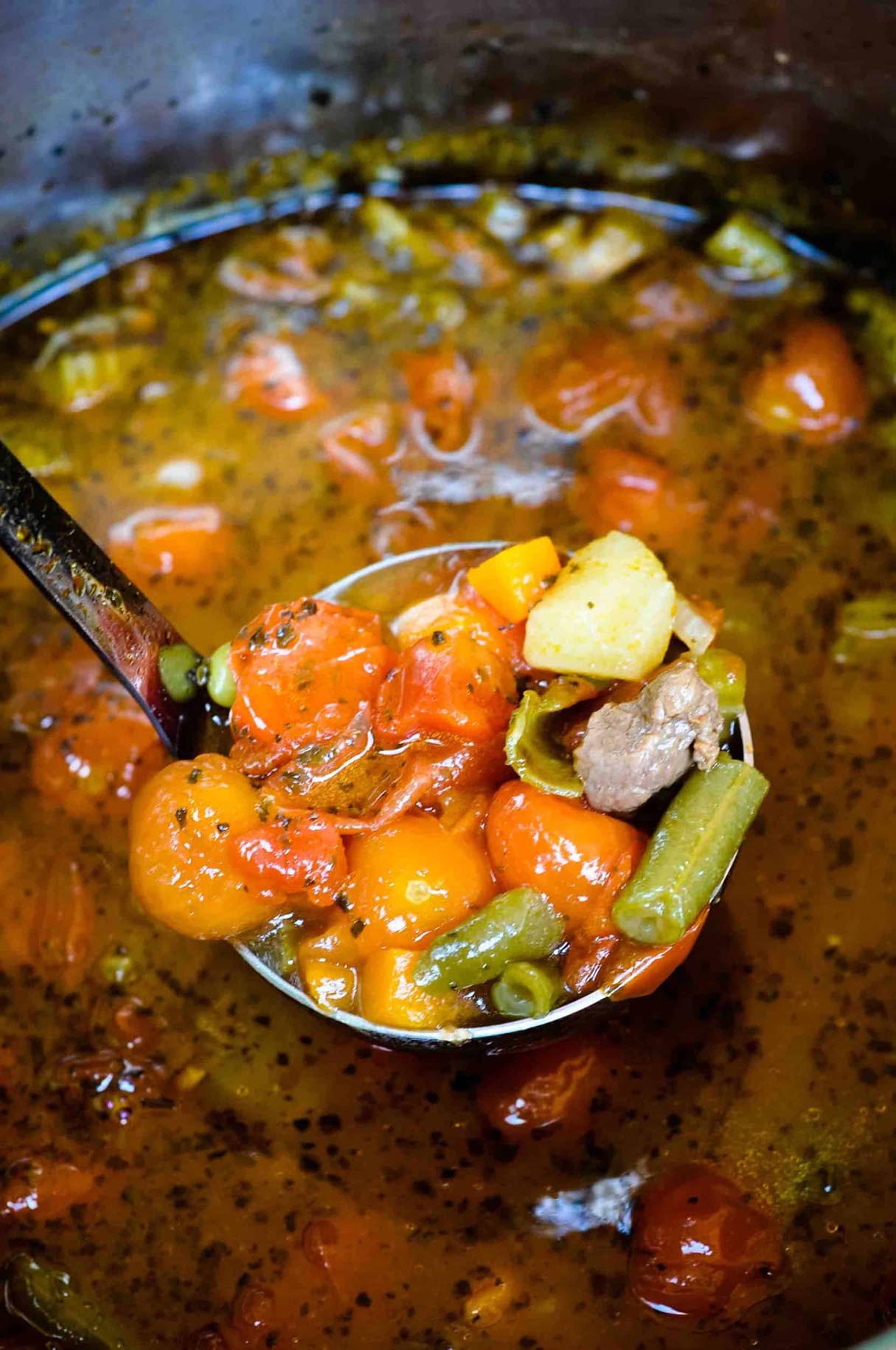 Instant Pot Vegetable Beef Soup (hearty & healthy!)