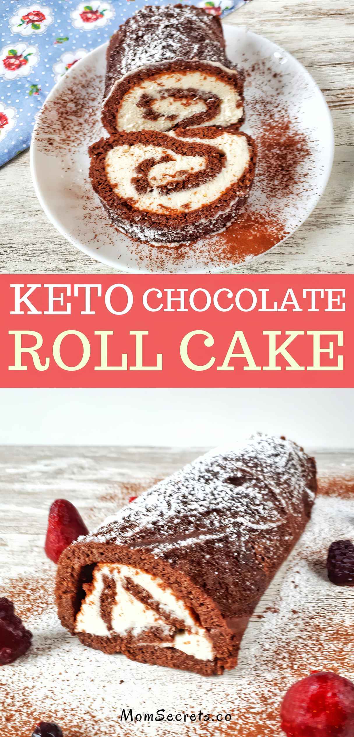 Keto Chocolate Roll Cake for Christmas