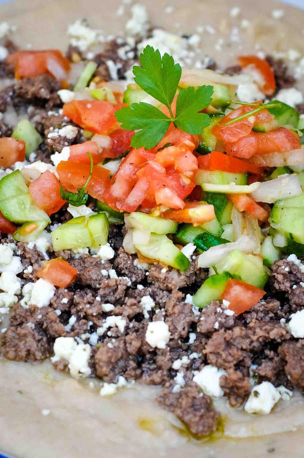 Mediterranean White Bean Hummus with Beef & Feta (no tahini necessary)